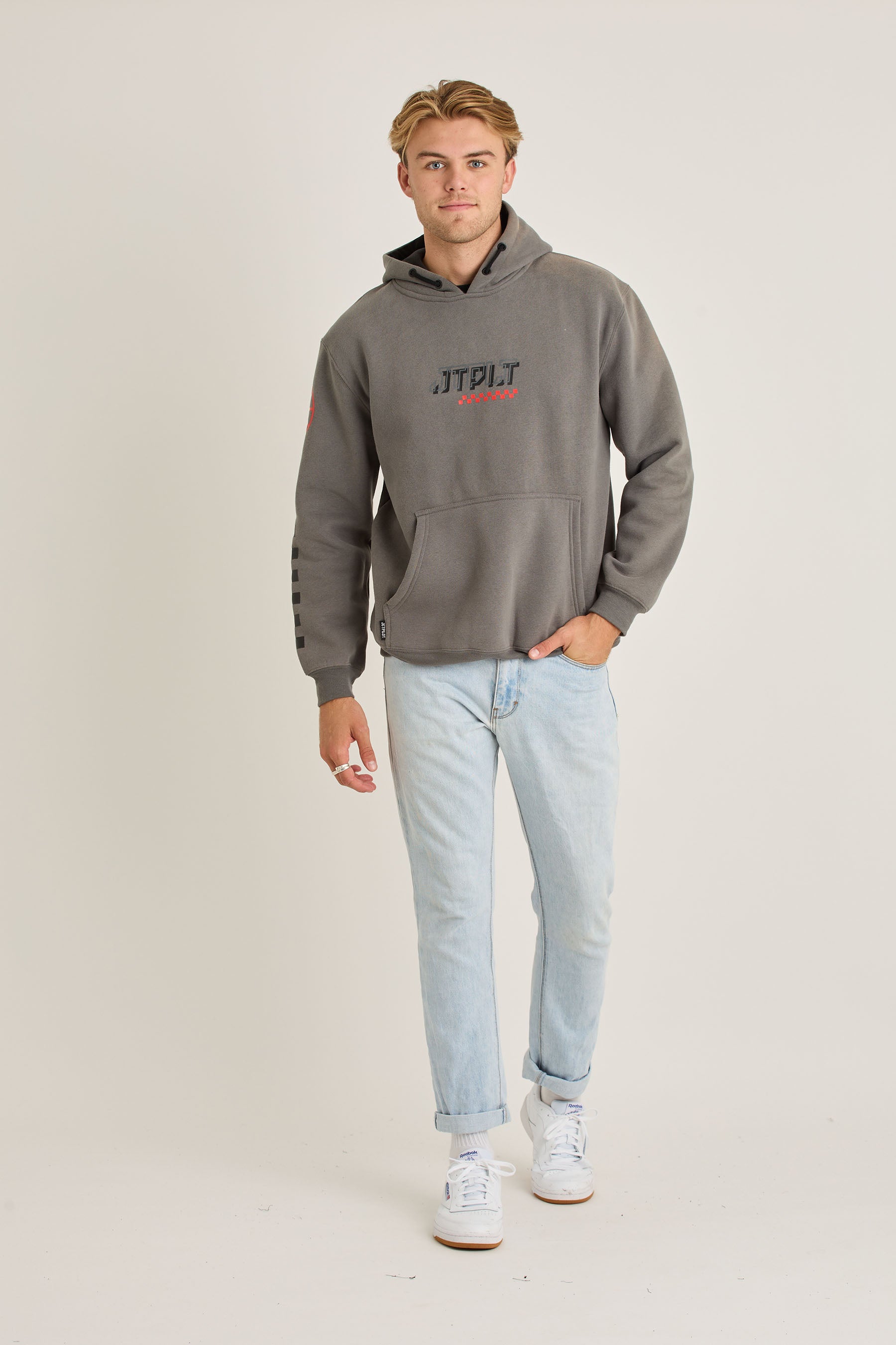 Jetpilot Tech Mens Pullover - Charcoal — view 01 (3)