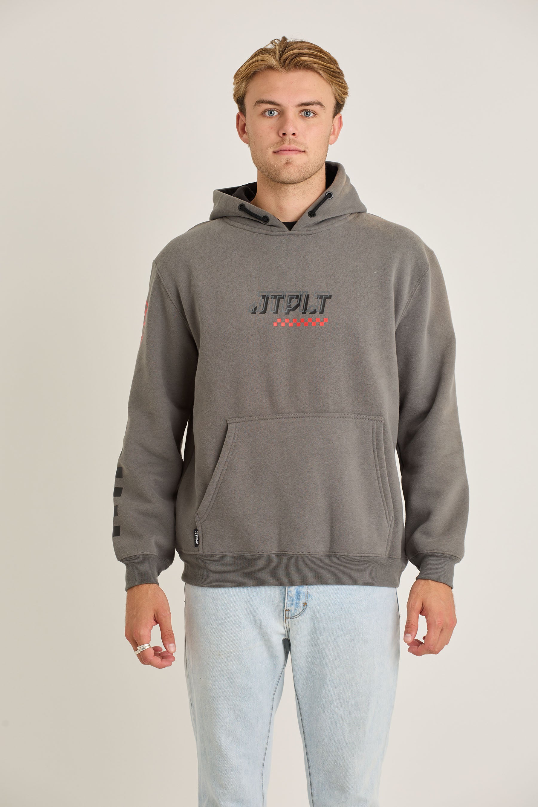 Jetpilot Tech Mens Pullover - Charcoal 2 — view 02 (3)