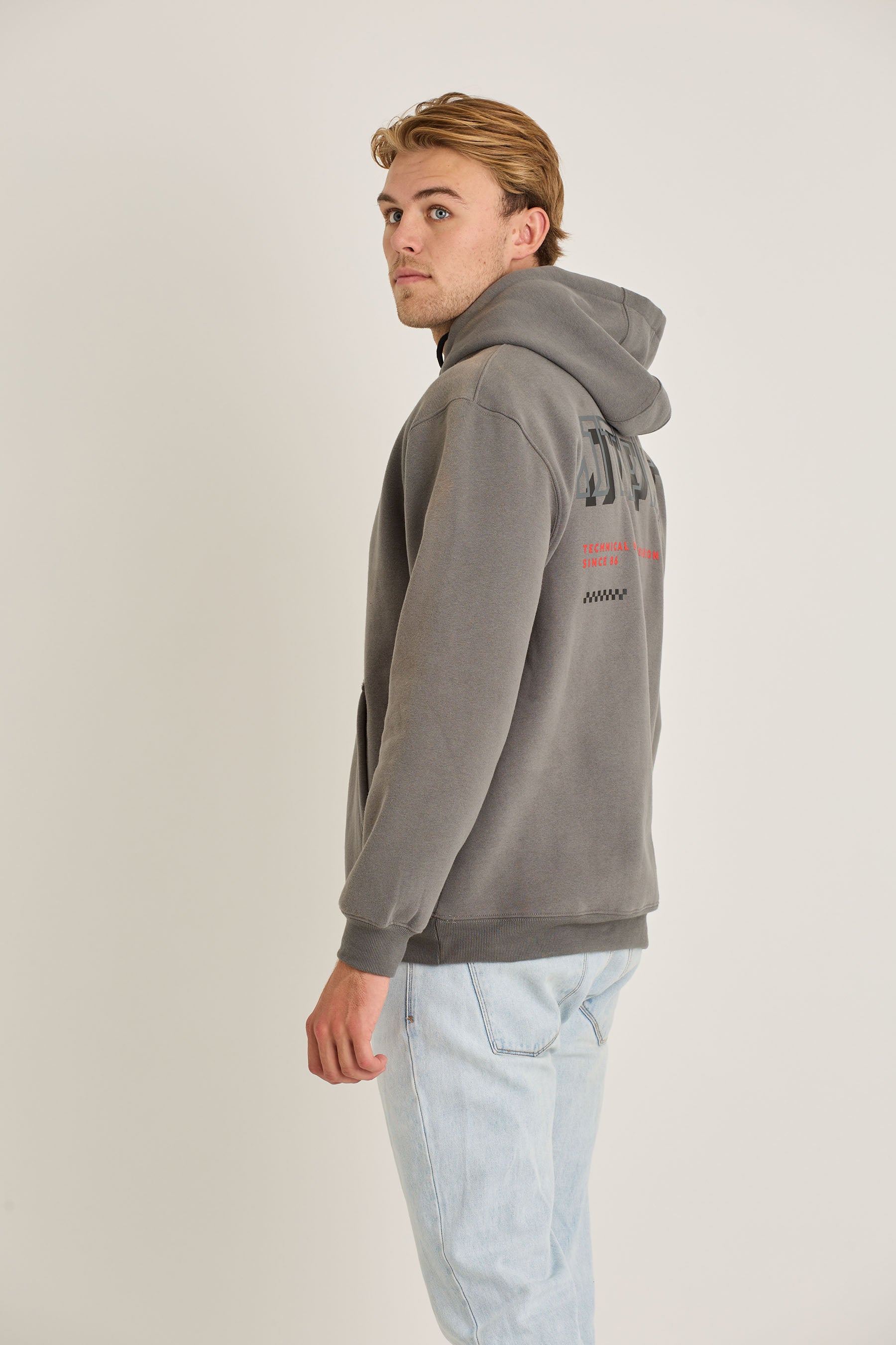 Jetpilot Tech Mens Pullover - Charcoal 3 — view 03 (3)