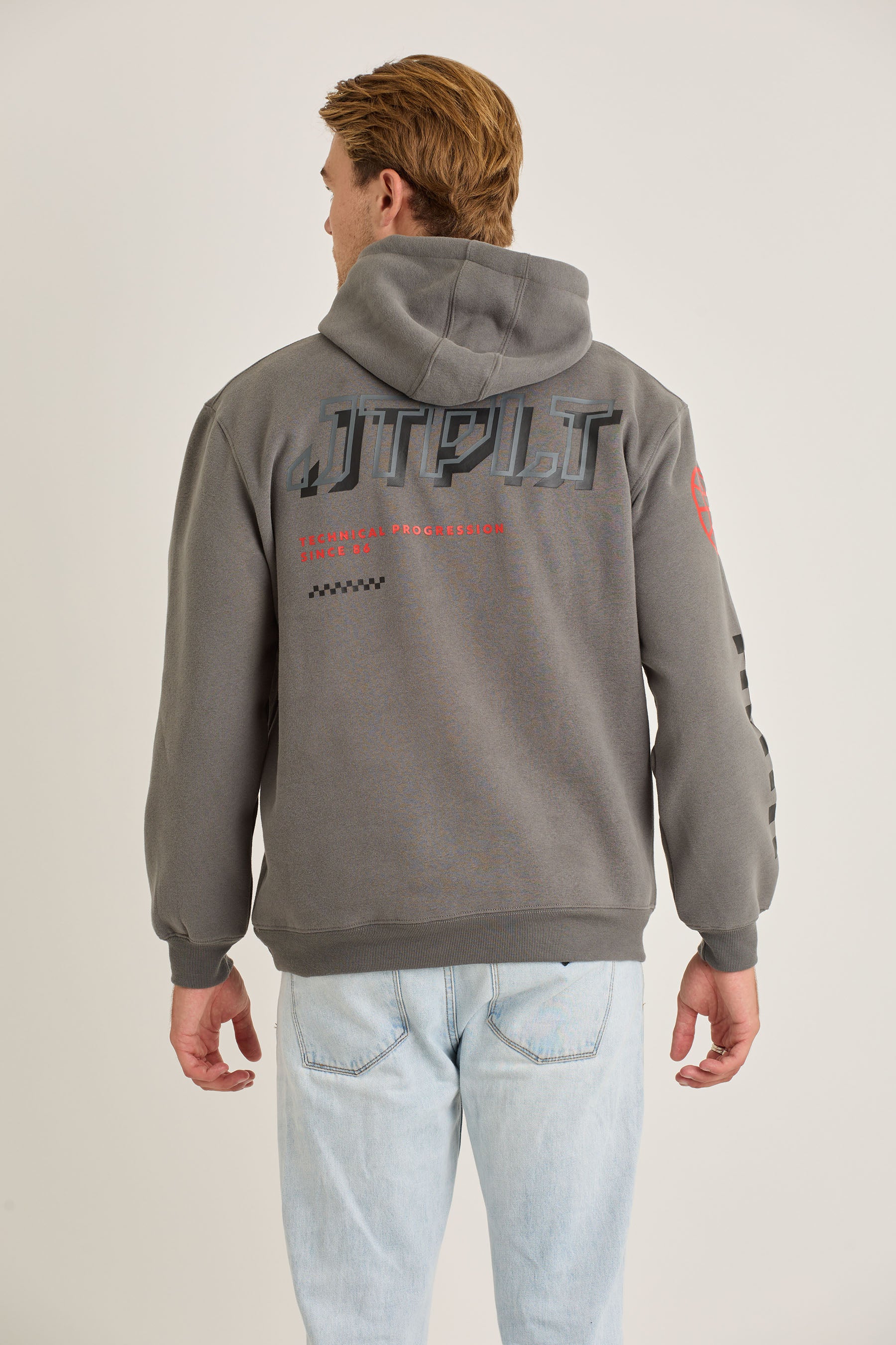 Jetpilot Tech Mens Pullover - Charcoal 4 — view 04 (3)