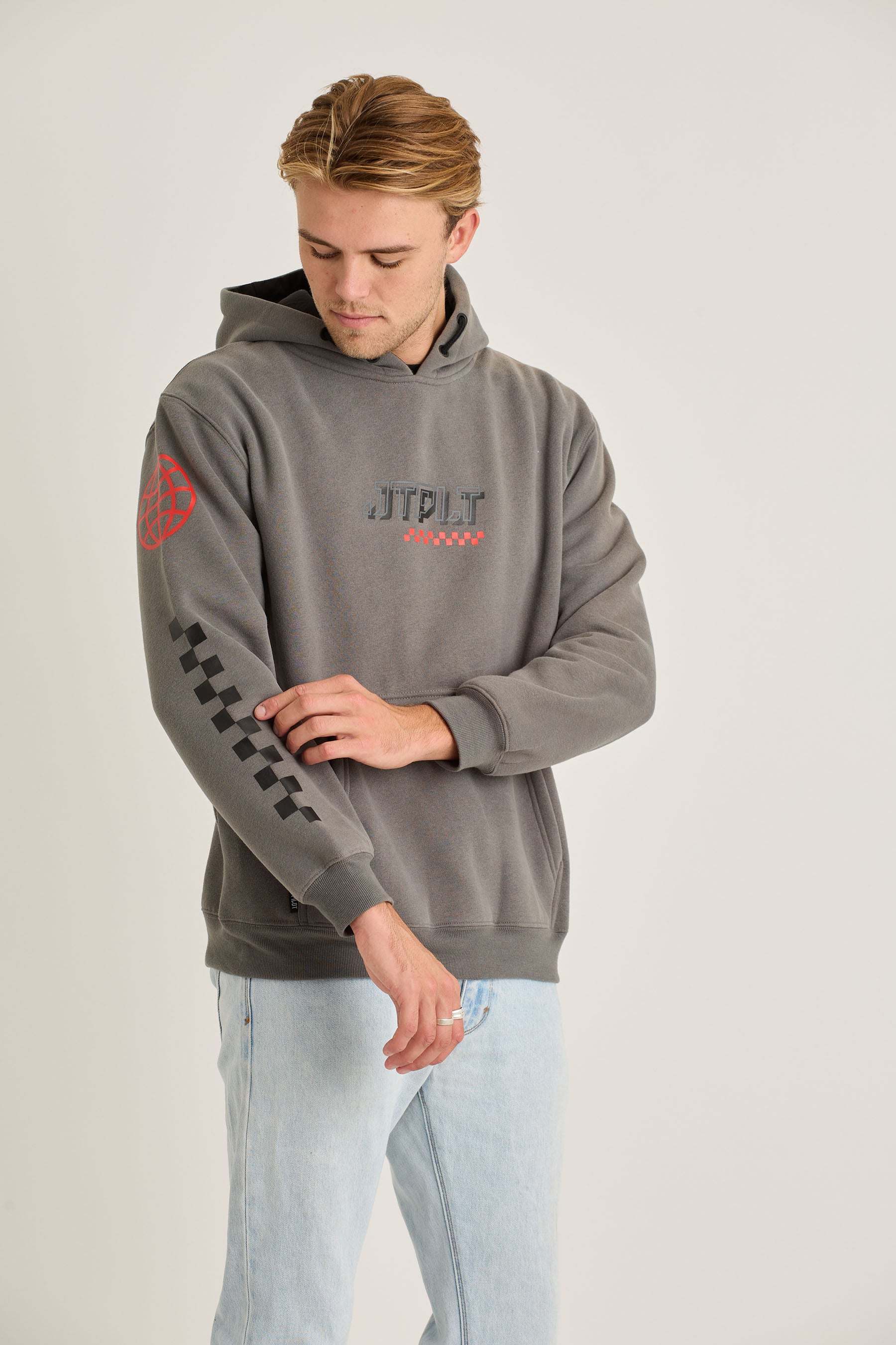 Jetpilot Tech Mens Pullover - Charcoal 6 — view 06 (3)