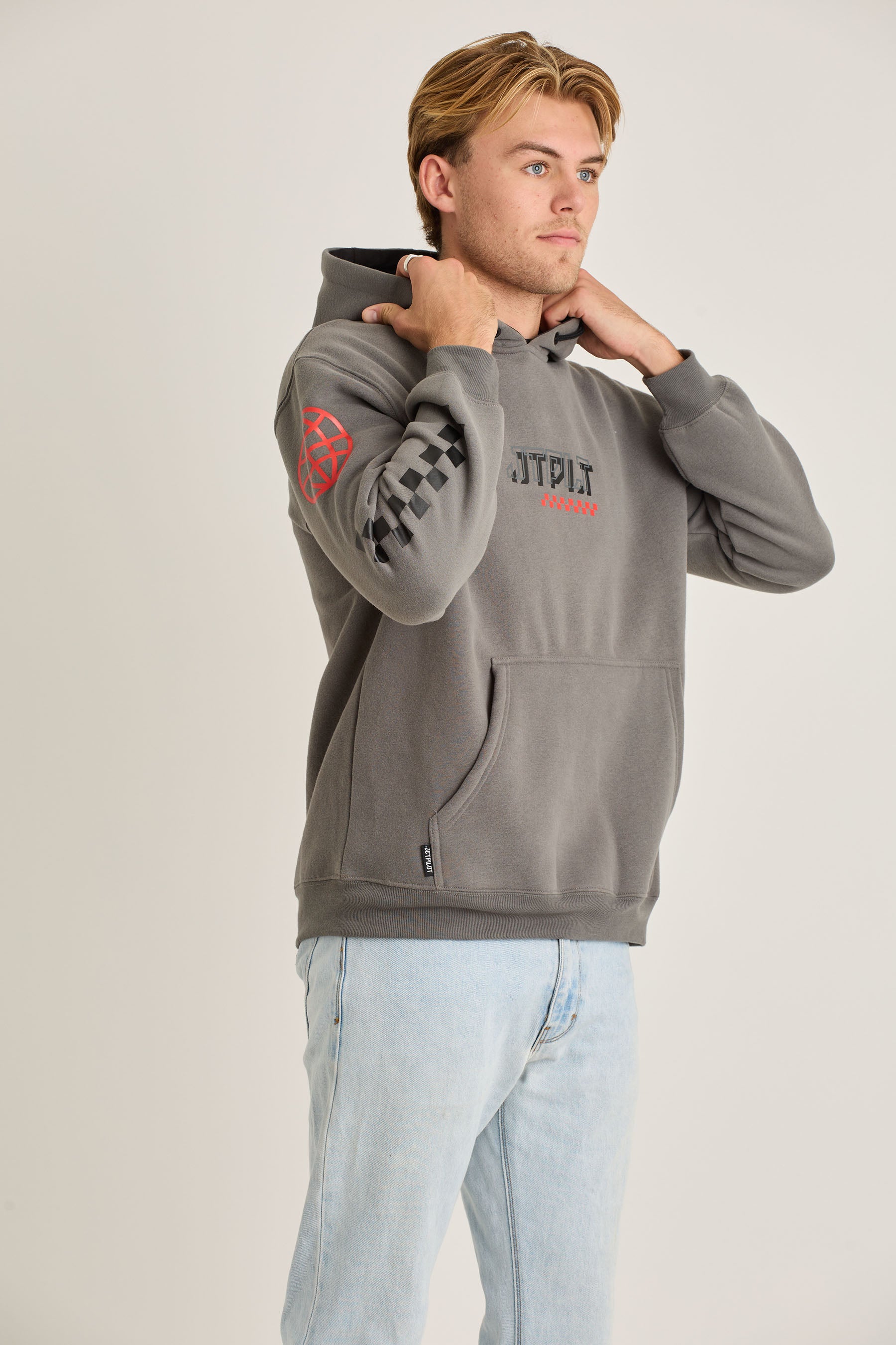 Jetpilot Tech Mens Pullover - Charcoal 7 — view 07 (3)