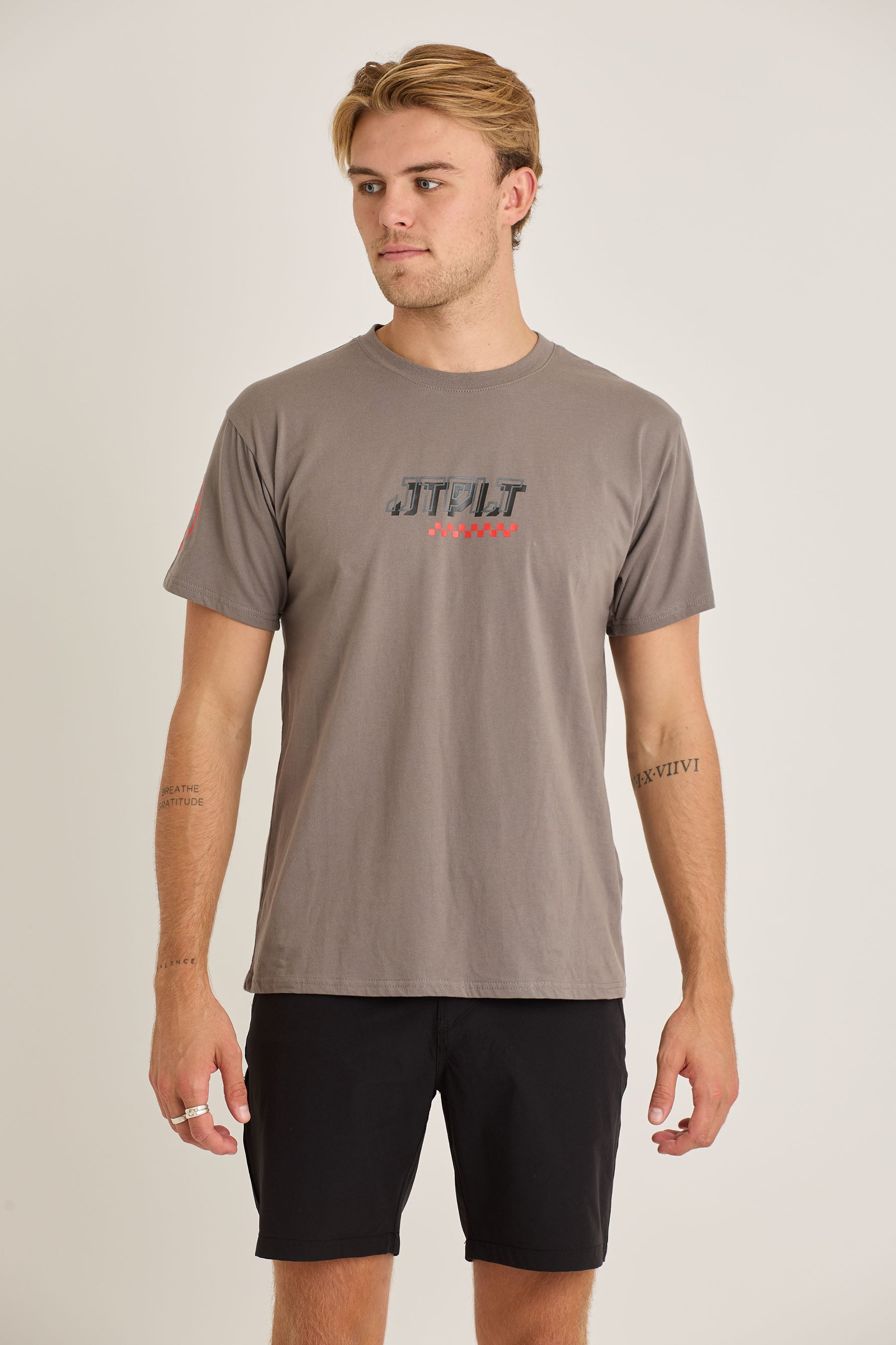 Jetpilot Tech Mens Tee - Charcoal 2