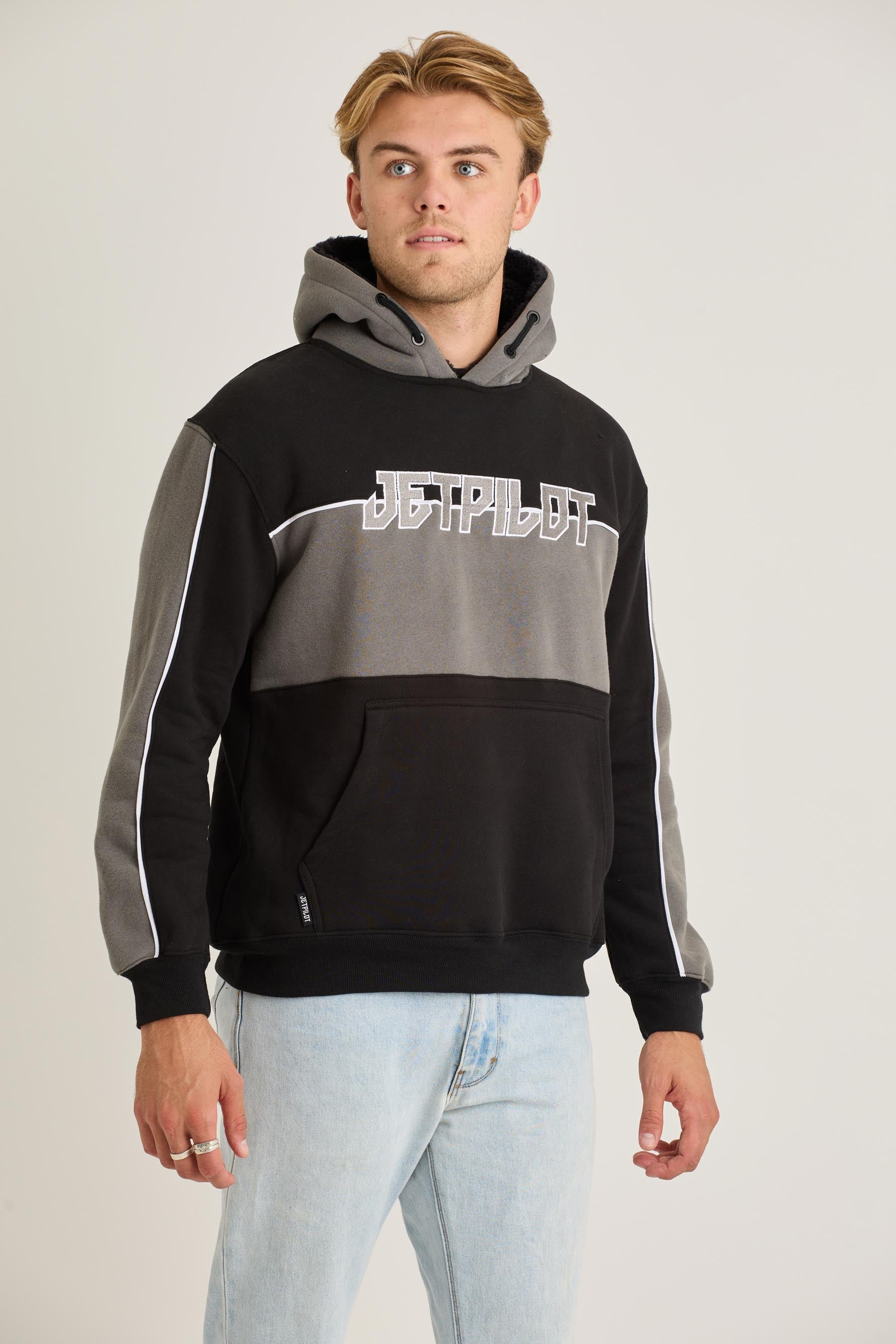 Jetpilot F5 Mens Pullover - Black/Charcoal 6 — view 06 (3)