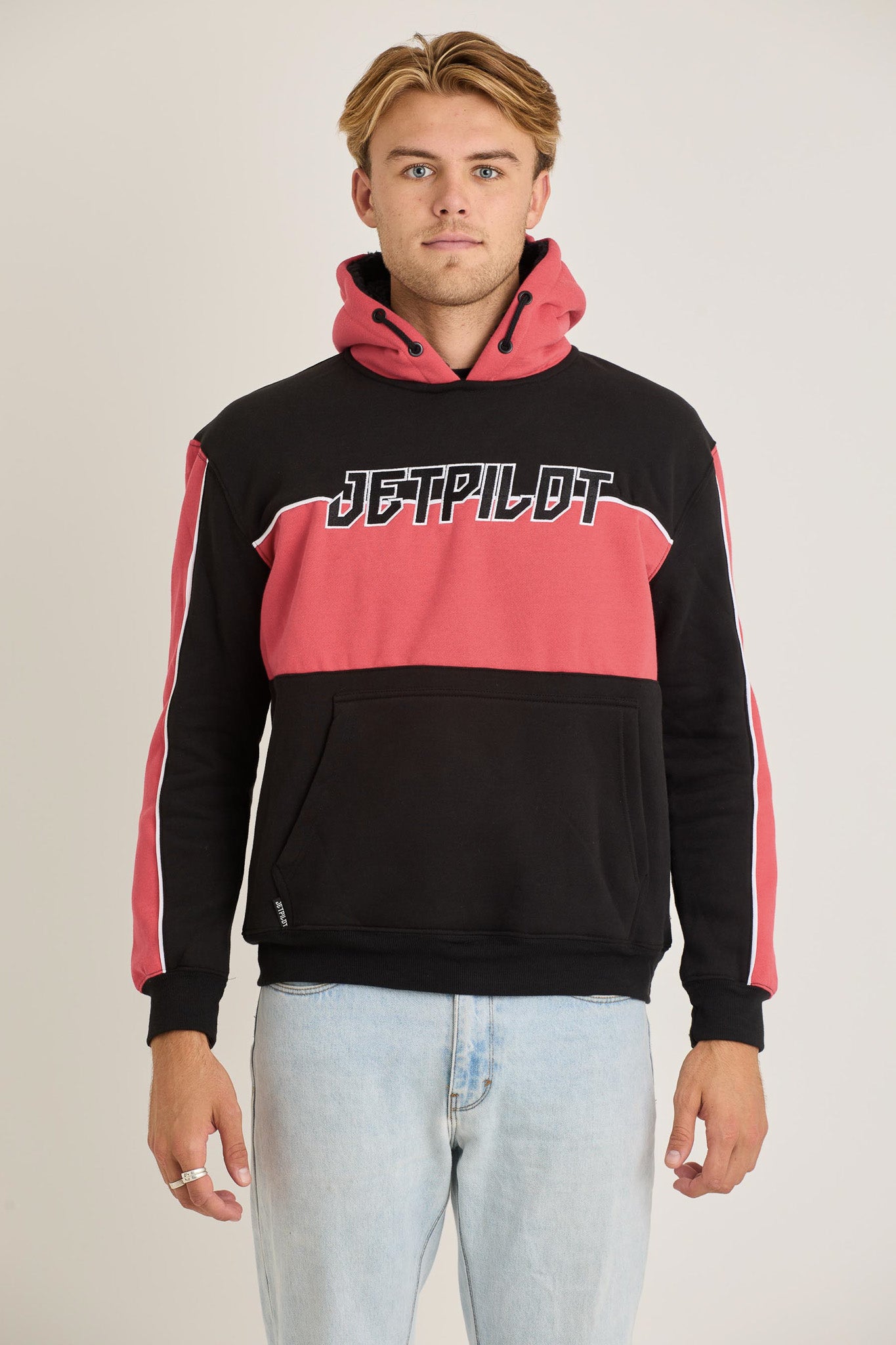 Jetpilot F5 Mens Pullover - Black/Red — view 2 (3)