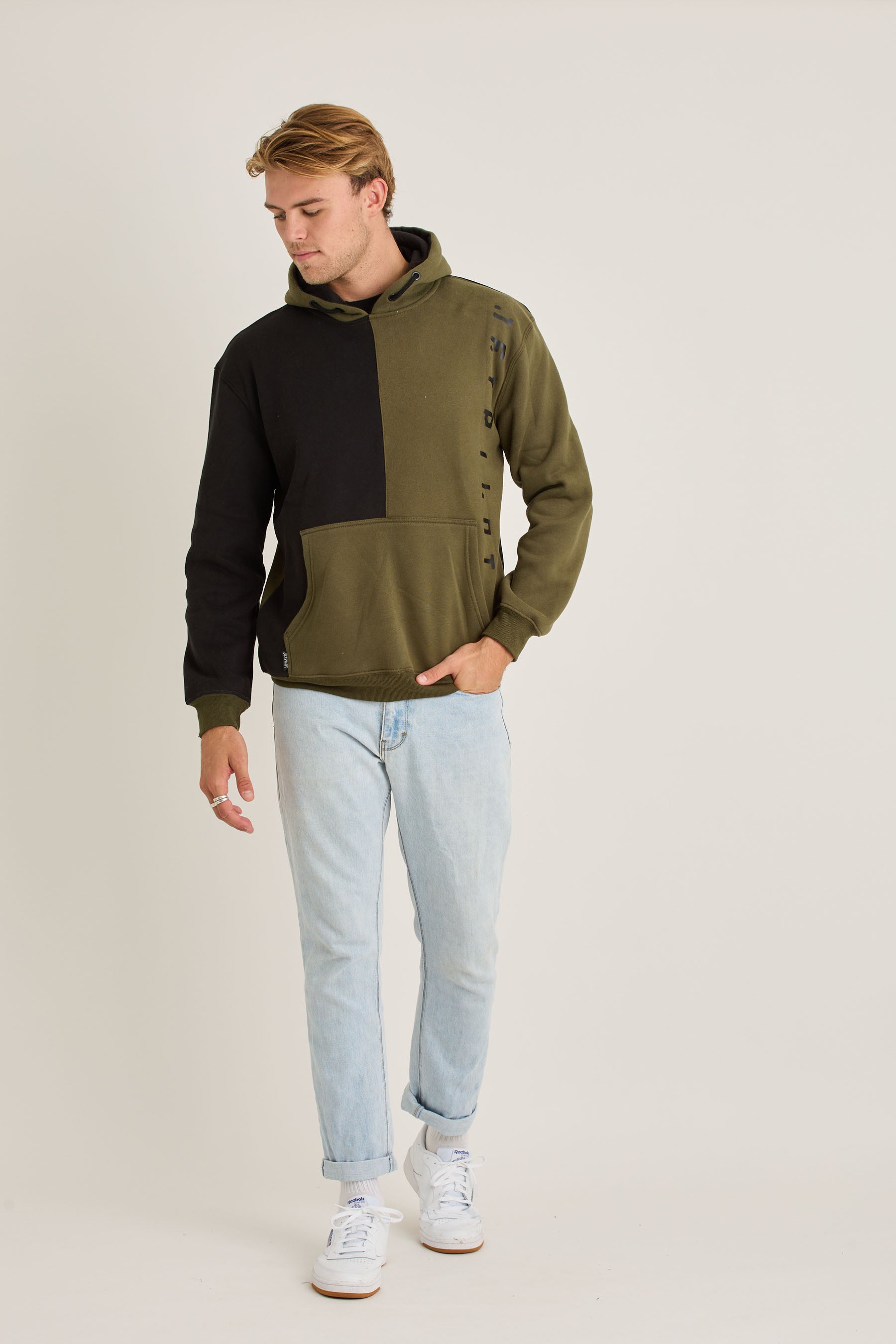 Jetpilot Split Mens Pullover - Army — view 01 (3)