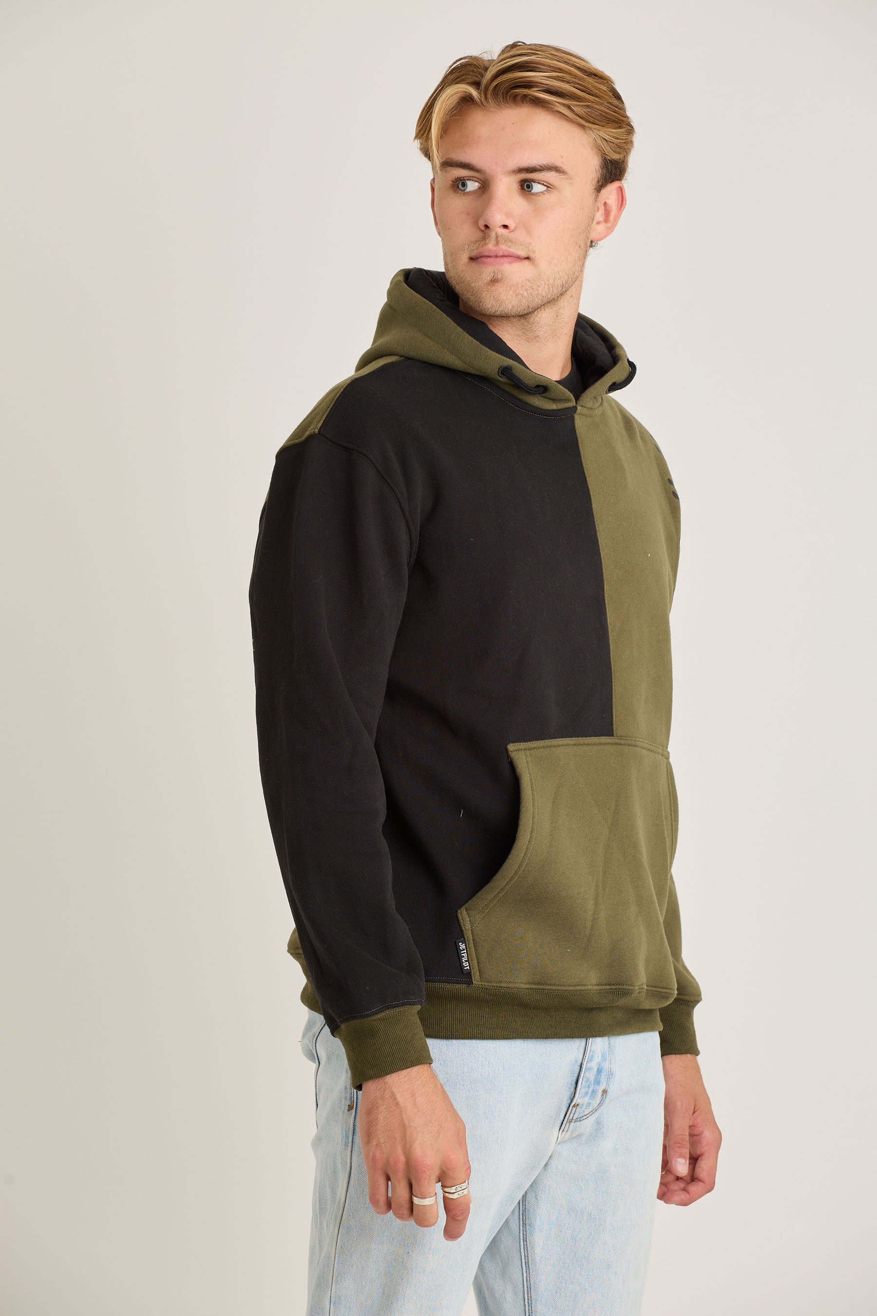 Jetpilot Split Mens Pullover - Army 5 — view 05 (3)