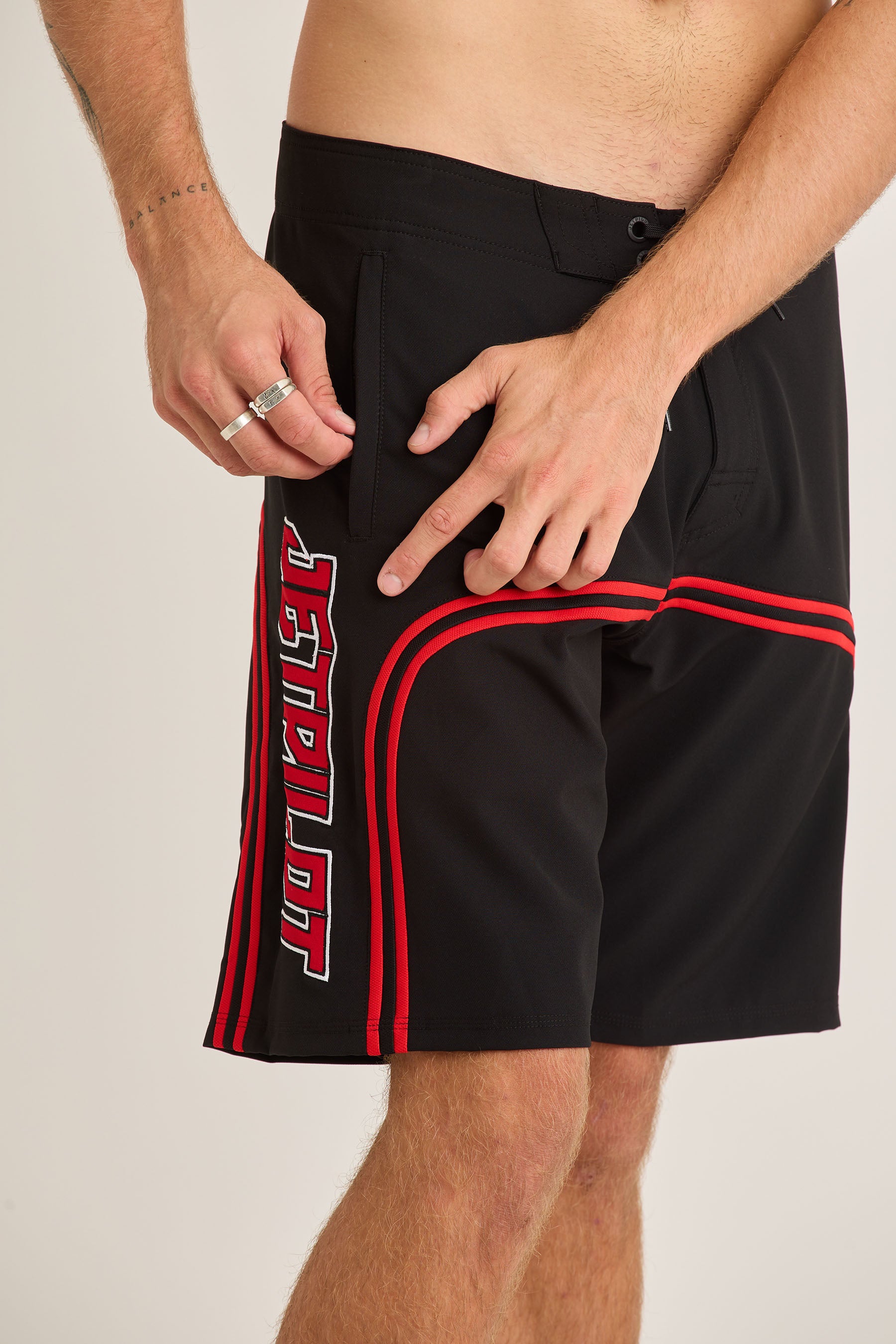Jetpilot F5 Mens Boardshorts - Black/Red 5