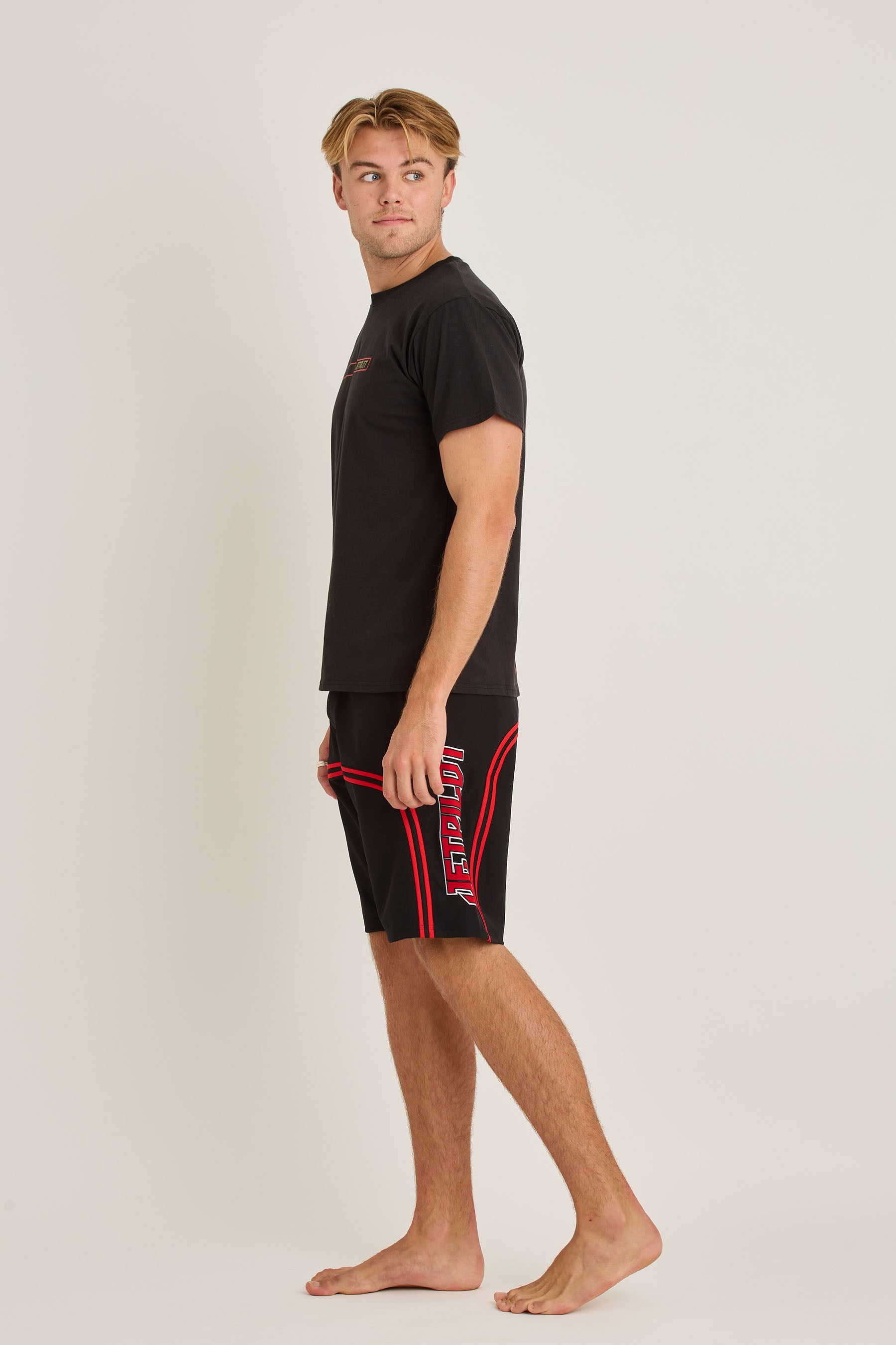 Jetpilot F5 Mens Boardshorts - Black/Red 6