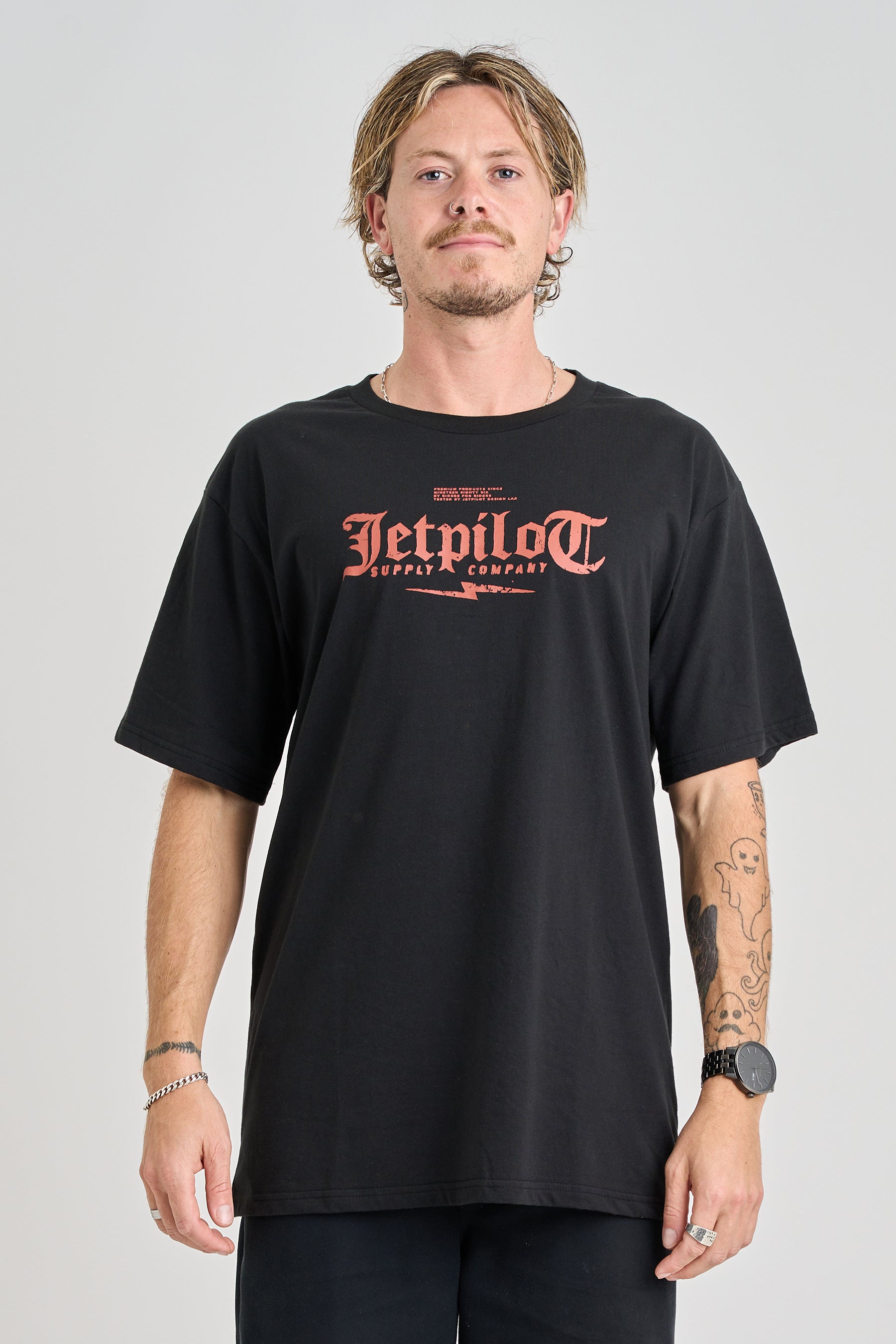 Jetpilot Spinal Tee - Black/Rust 1 — image 2