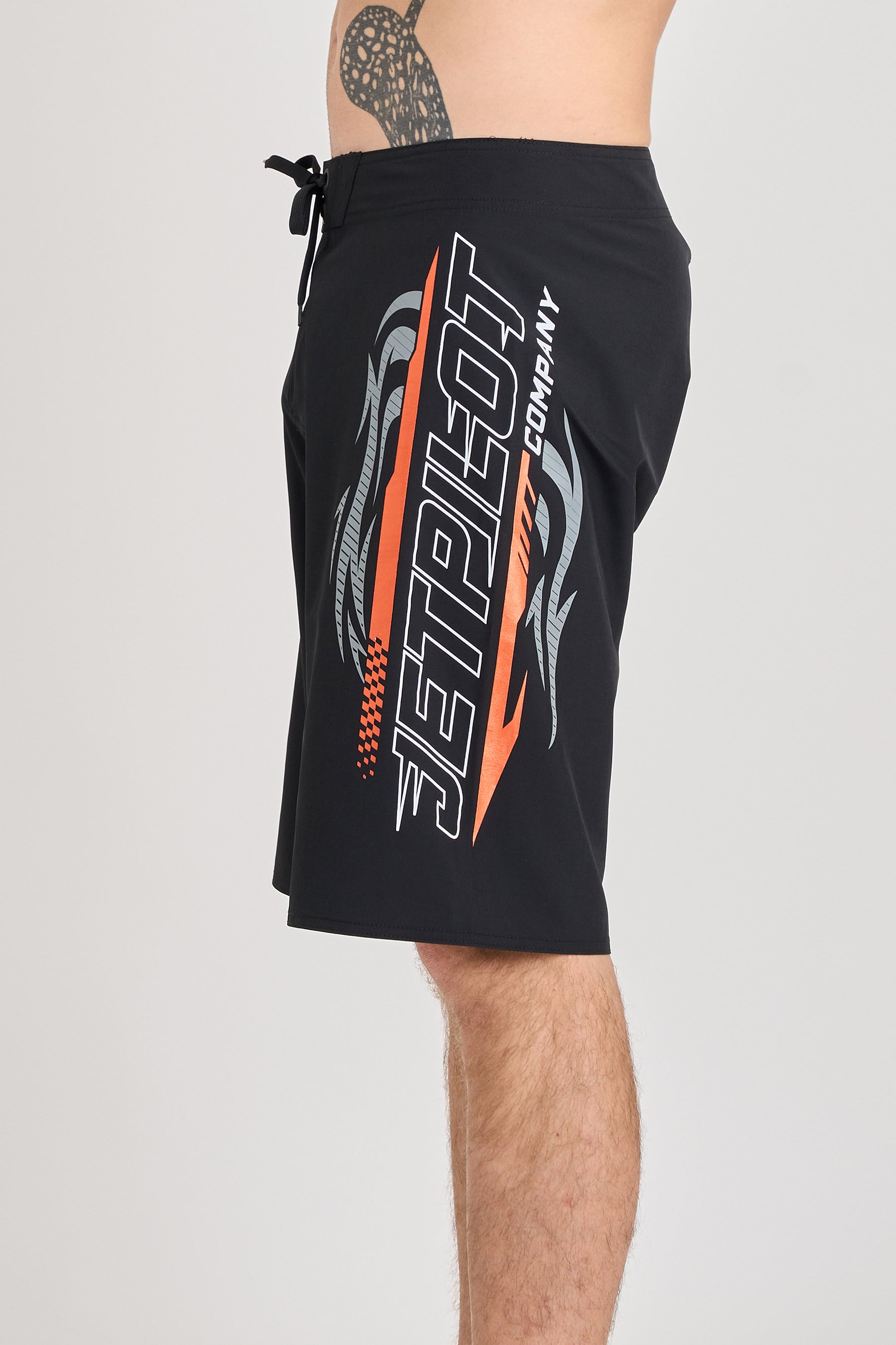 Jetpilot Velocity Boardshort - Black/Orange 2 — image 3