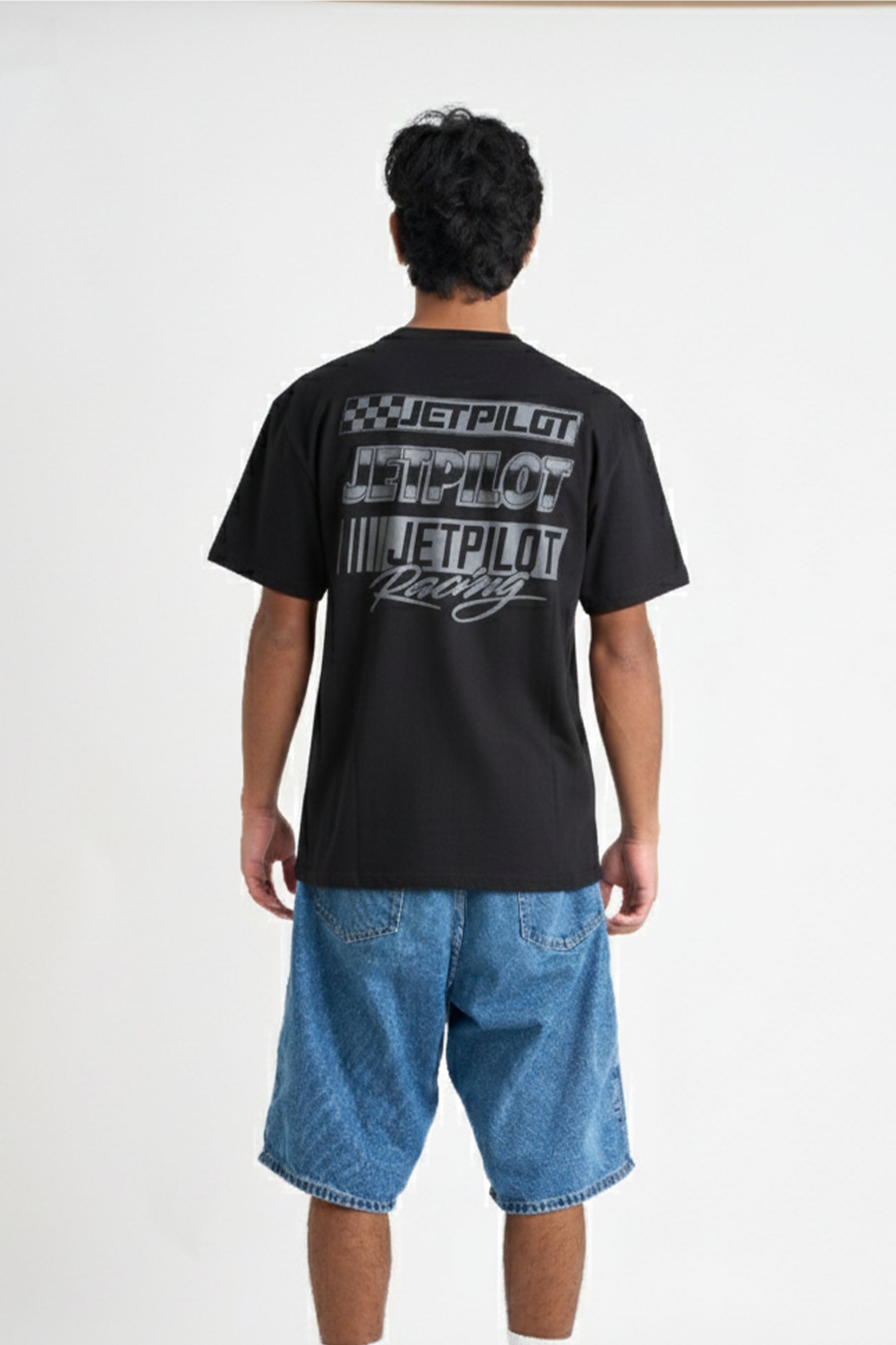 Jetpilot Stacked Racing Tee - Black — image 2