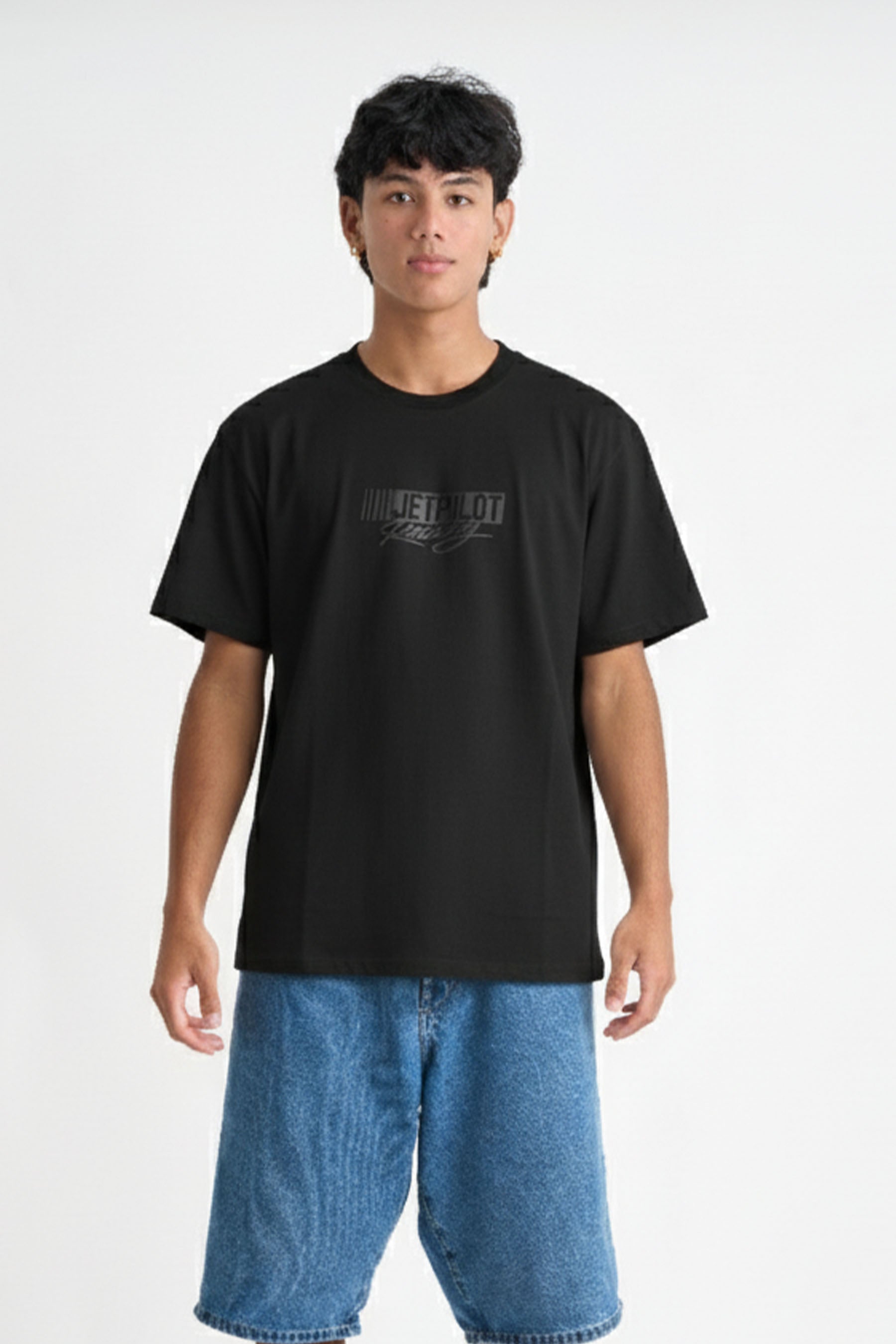Jetpilot Stacked Racing Tee - Black - photo 2 — image 2
