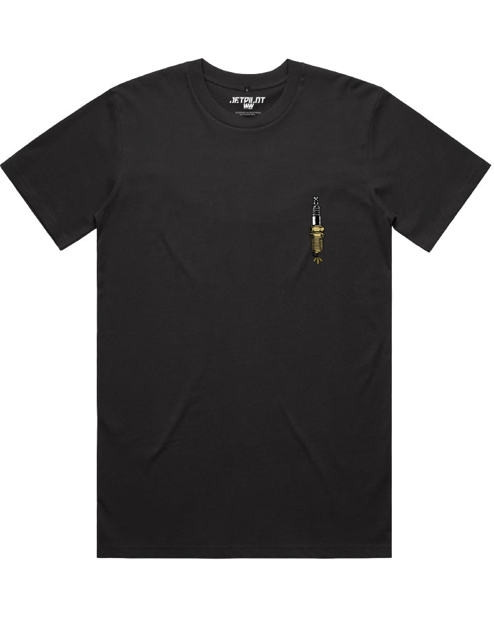 Sparked Mens Ss Tee Washed Black