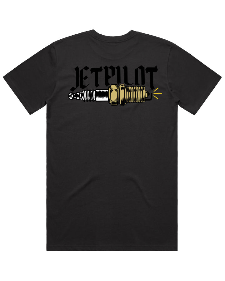 Sparked Mens Ss Tee Washed Black