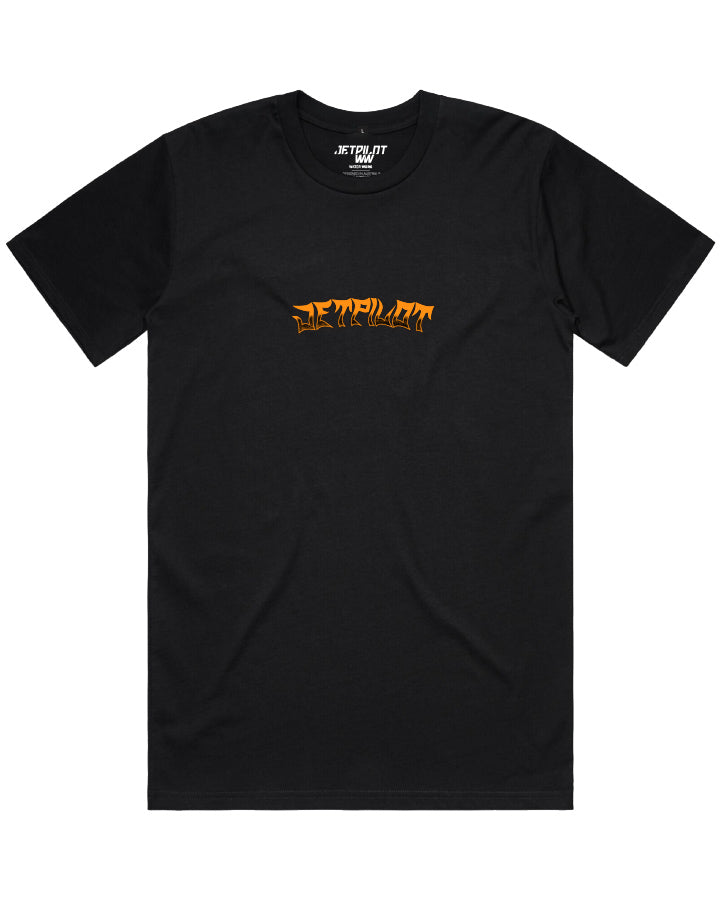 Skull Flame Mens Ss Tee Black