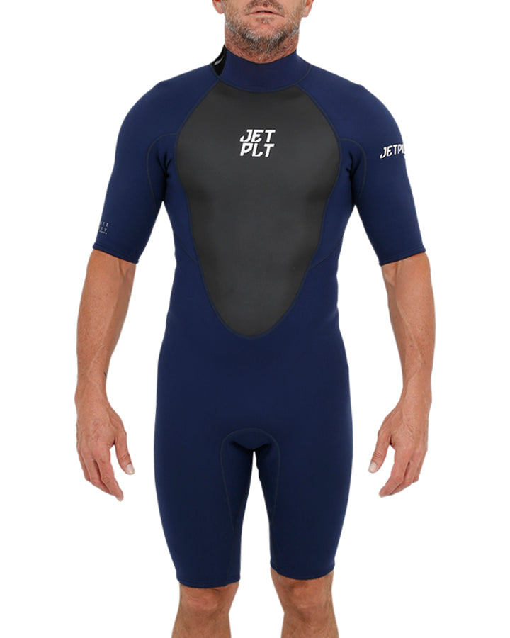 Jetpilot Mens Flight 2X2 BZ SS Springsuit - Navy