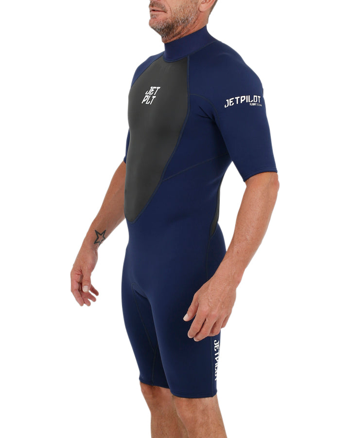 Jetpilot Mens Flight 2X2 BZ SS Springsuit - Navy 2