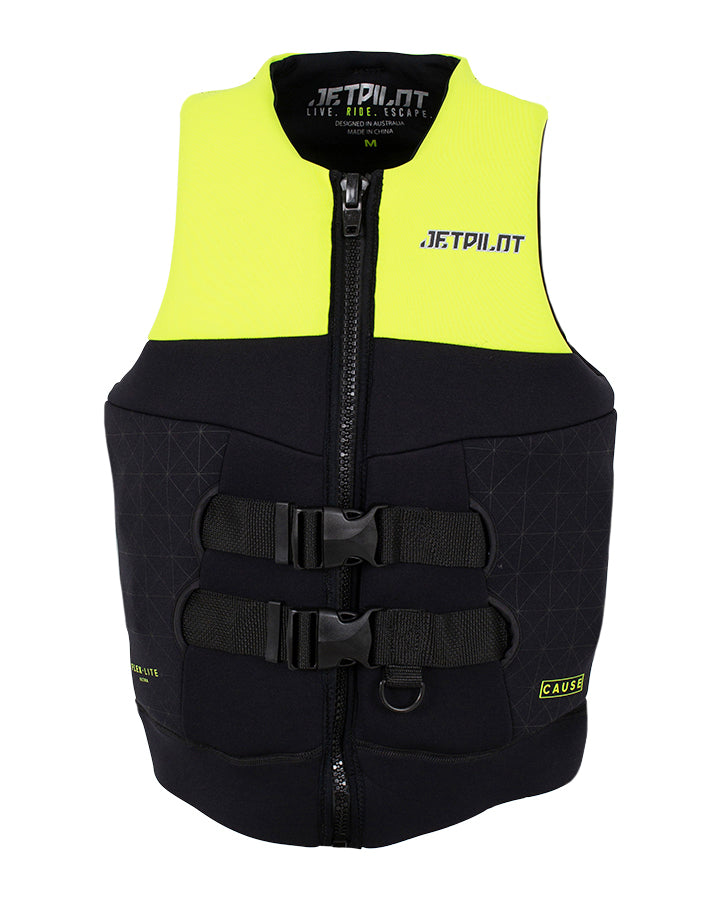 JETPILOT CAUSE MENS S-GRIP FE NEO VEST YELLOW L50 - FRONT