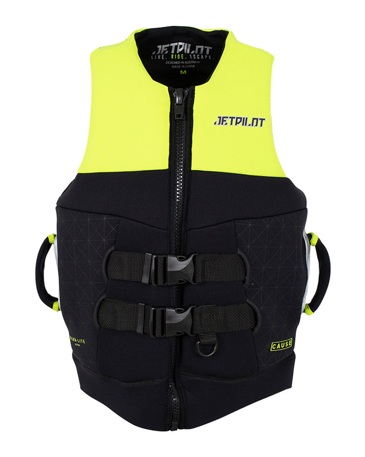 JETPILOT CAUSE MENS S-GRIP FE NEO VEST YELLOW L50 - FRONT