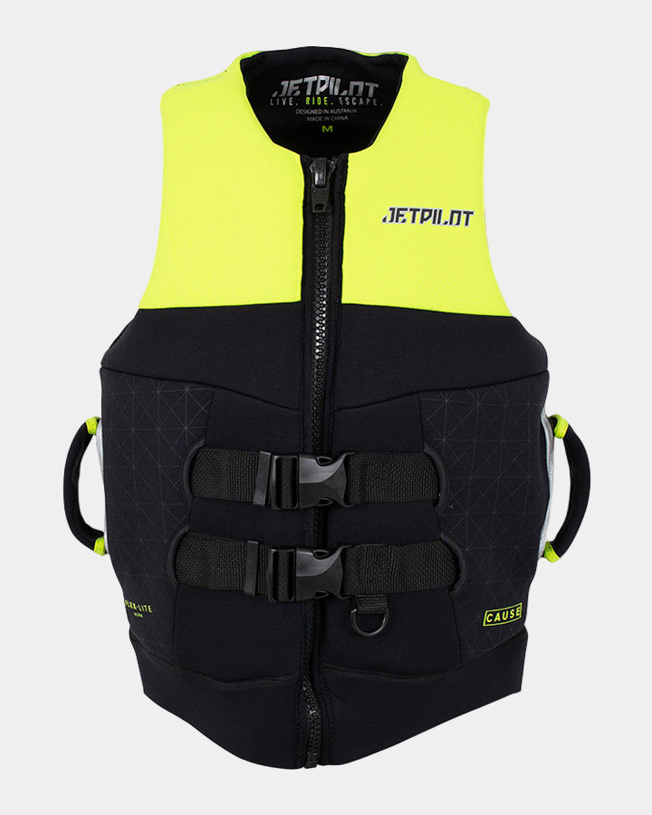 JETPILOT CAUSE MENS S-GRIP FE NEO VEST YELLOW L50 - FRONT