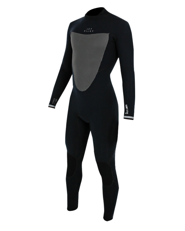 Jetpilot Flight Mens 3X2 Back Zip L/S Steamer - Black