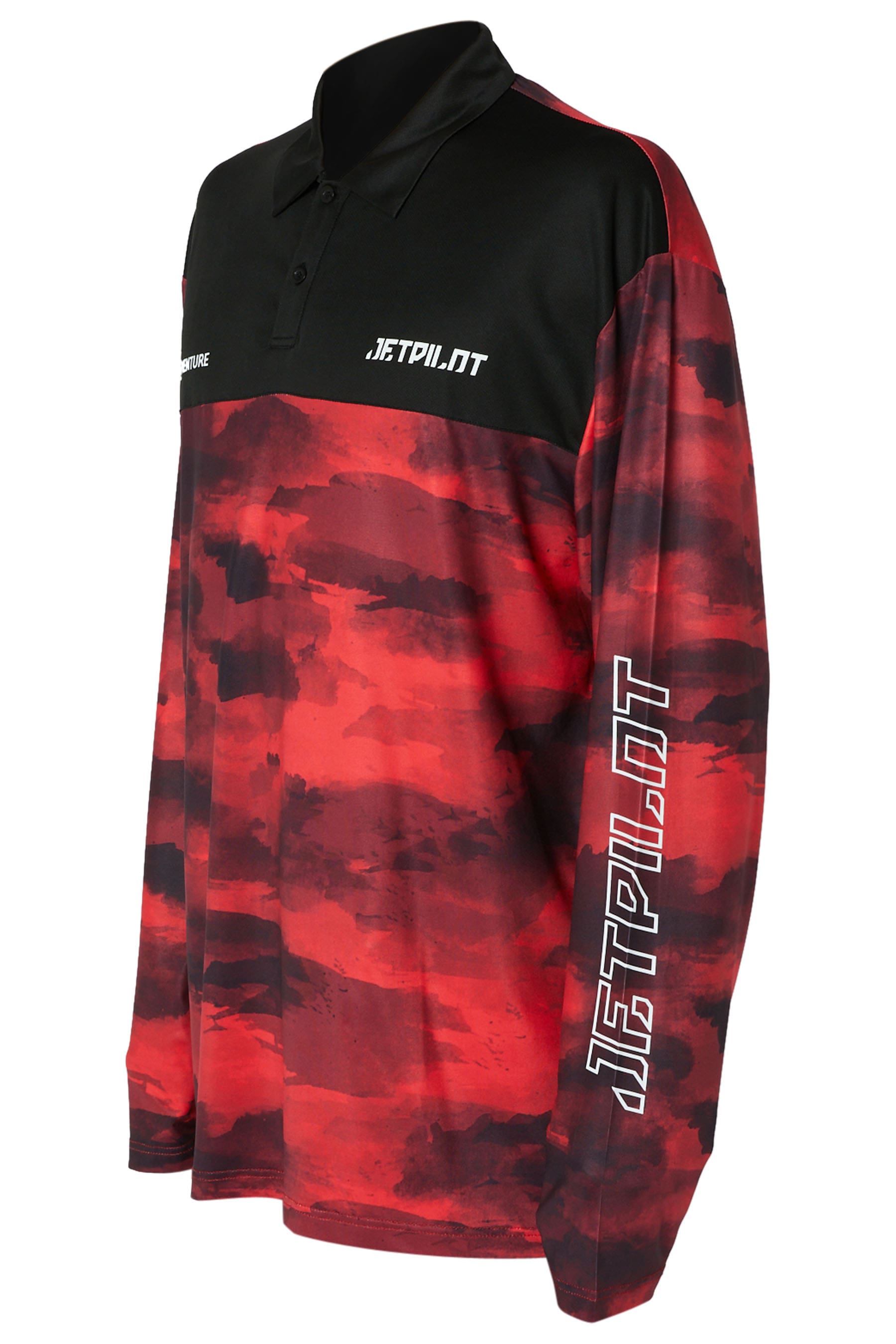 Jetpilot Venture Mens Long Sleeve Fishing Polo - Red Camo