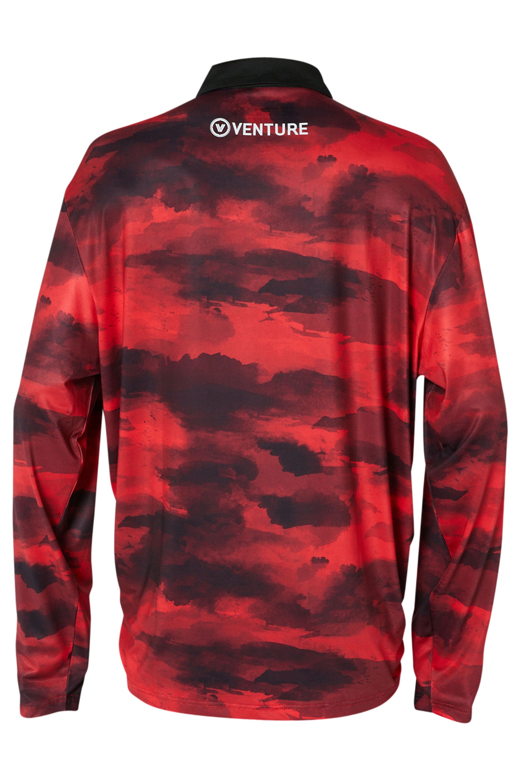 Jetpilot Venture Mens Long Sleeve Fishing Polo - Red Camo