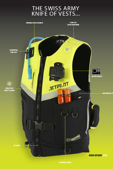 Jetpilot Venture Mens Neo Life Jacket - Black/Yellow