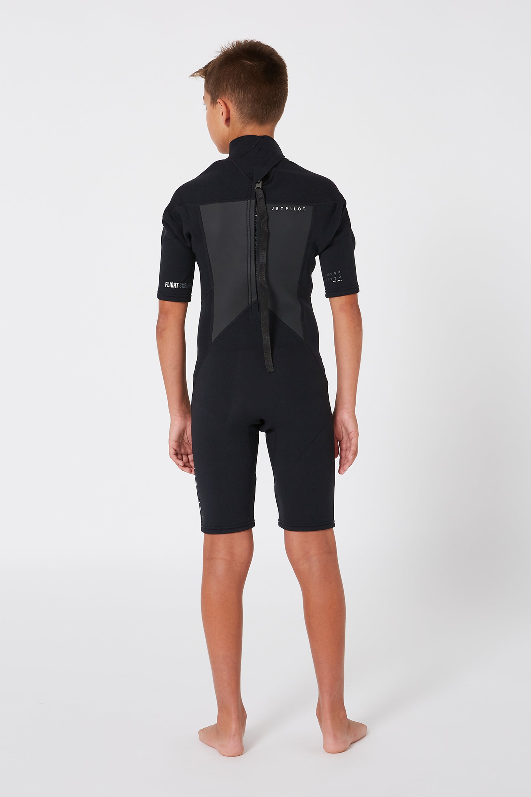 Jetpilot Flight Youth 2/2Mm Short Sleeve Springsuit - Black/Black