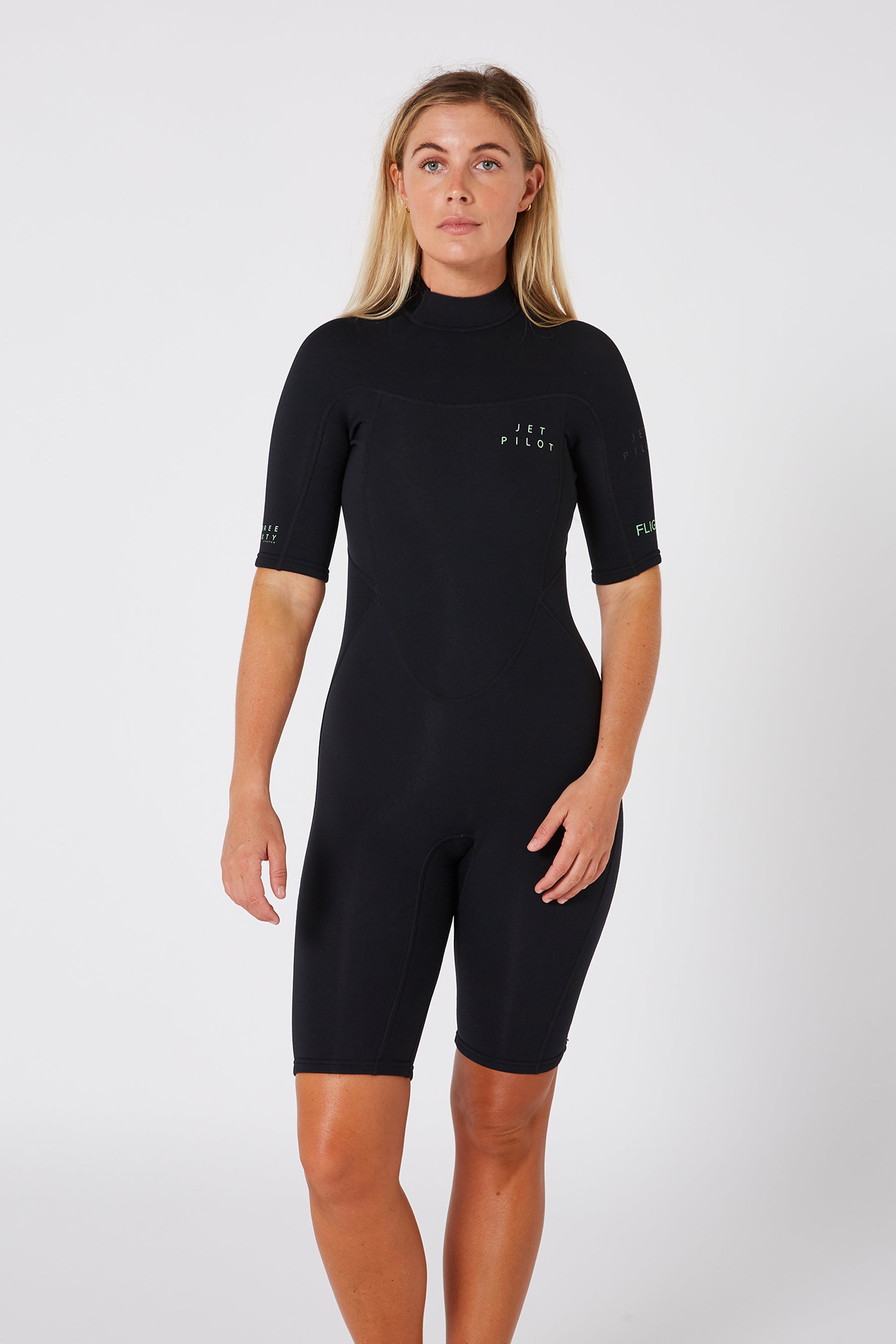 Jetpilot Flight 2X2 Short Sleeve Womens Springsuit - Black