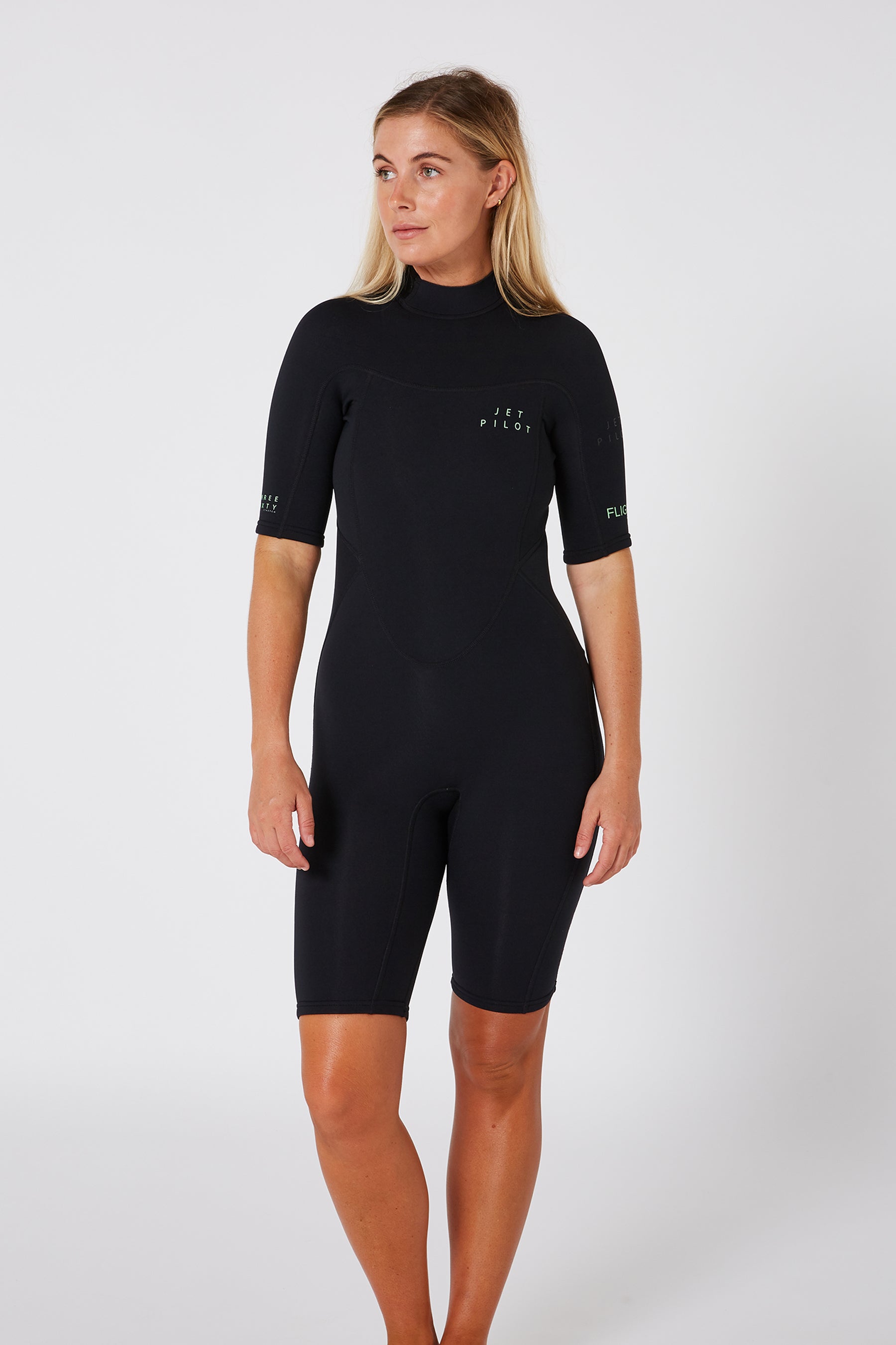 Jetpilot Flight 2X2 Short Sleeve Womens Springsuit - Black