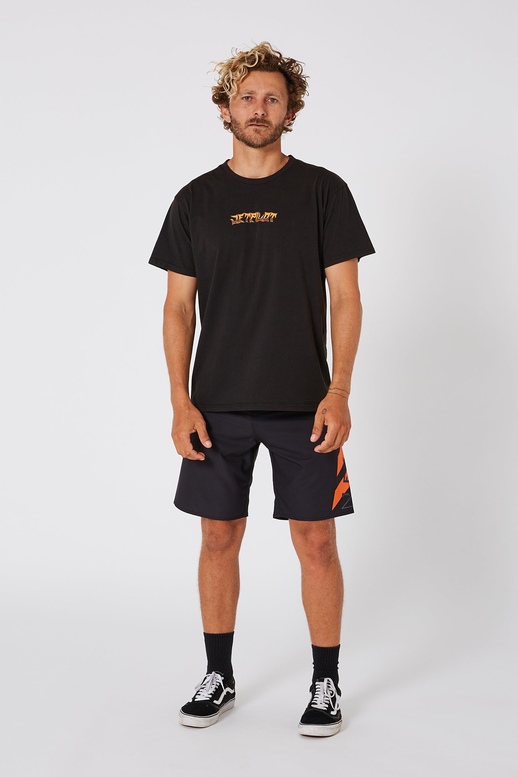 Jetpilot Skull Flame Mens S/S Tee - Black
