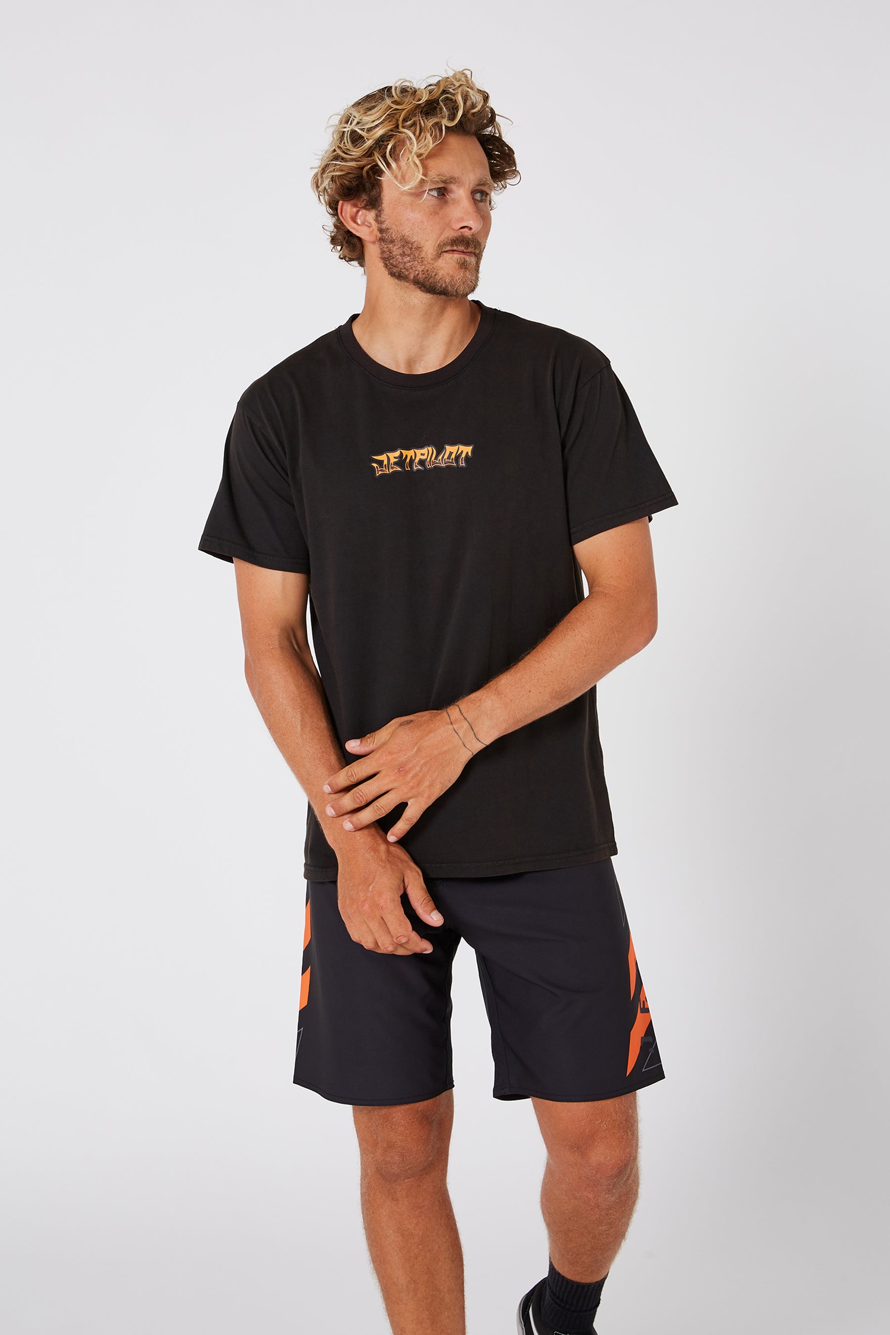 Jetpilot Skull Flame Mens S/S Tee - Black