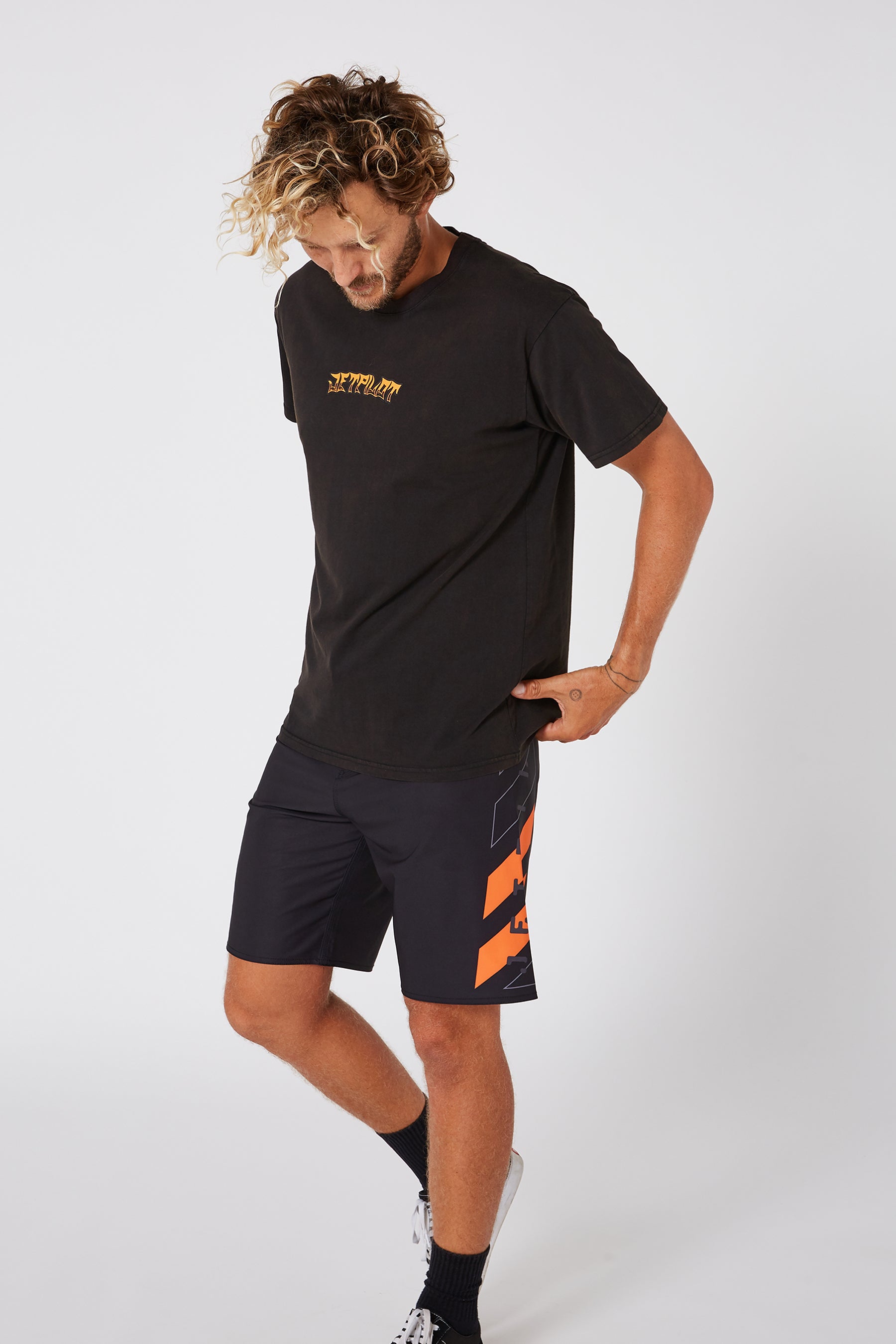Jetpilot Skull Flame Mens S/S Tee - Black