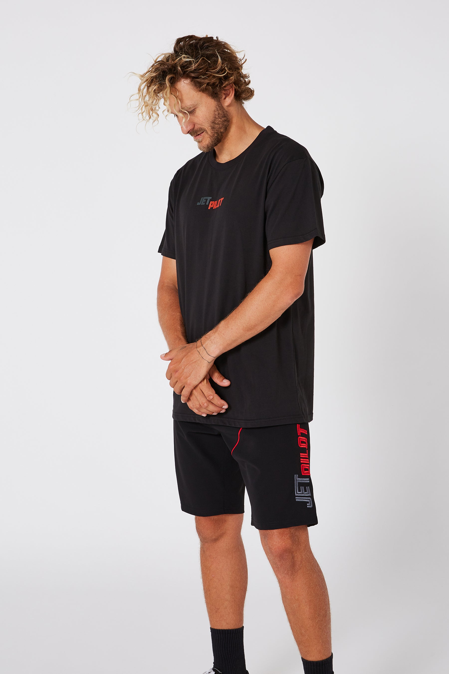 Jetpilot Spliced Unisex Mens S/S Tee - Black