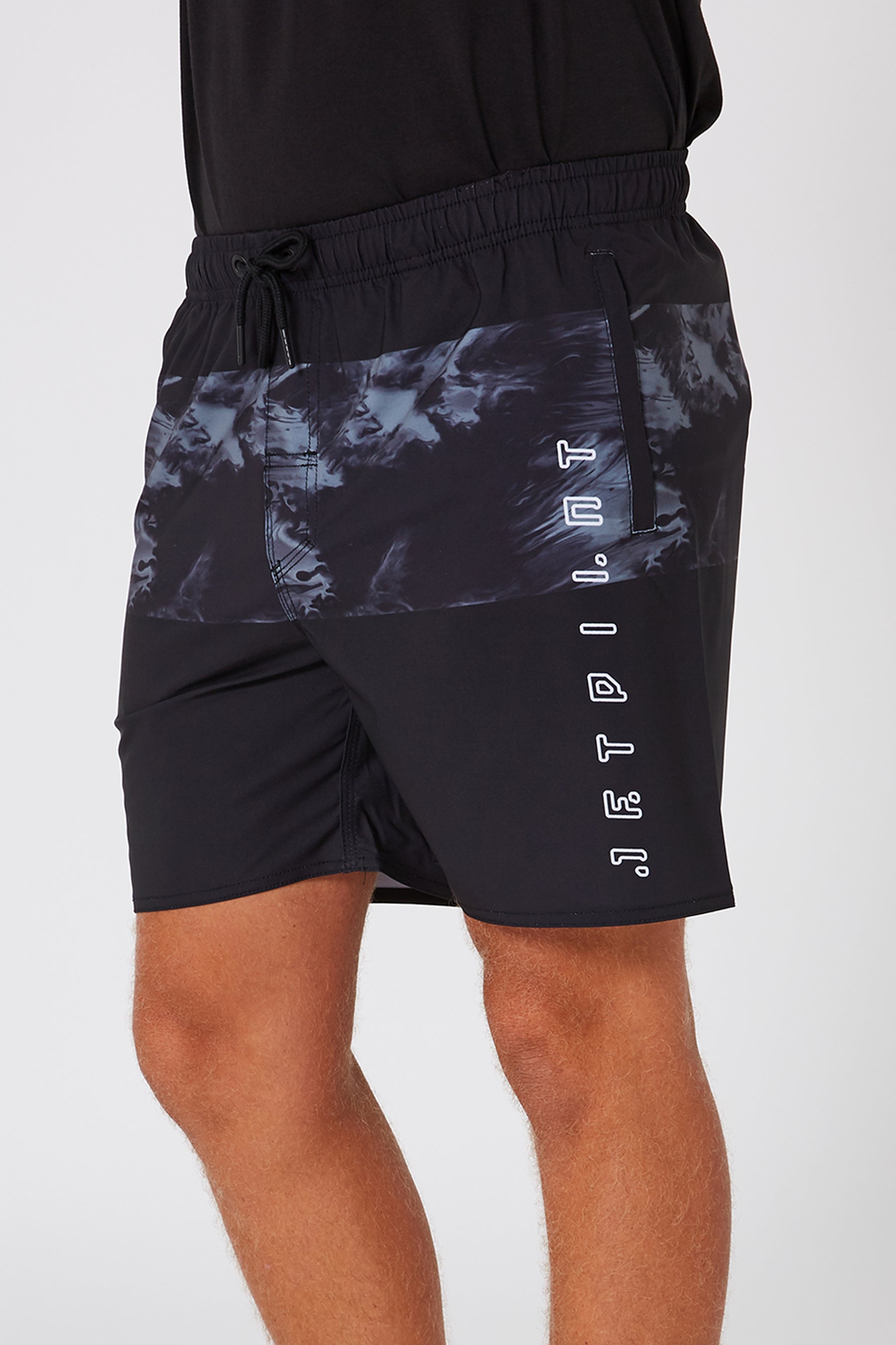 Jetpilot Swirl Mens Boardshorts - Black/Charcoal
