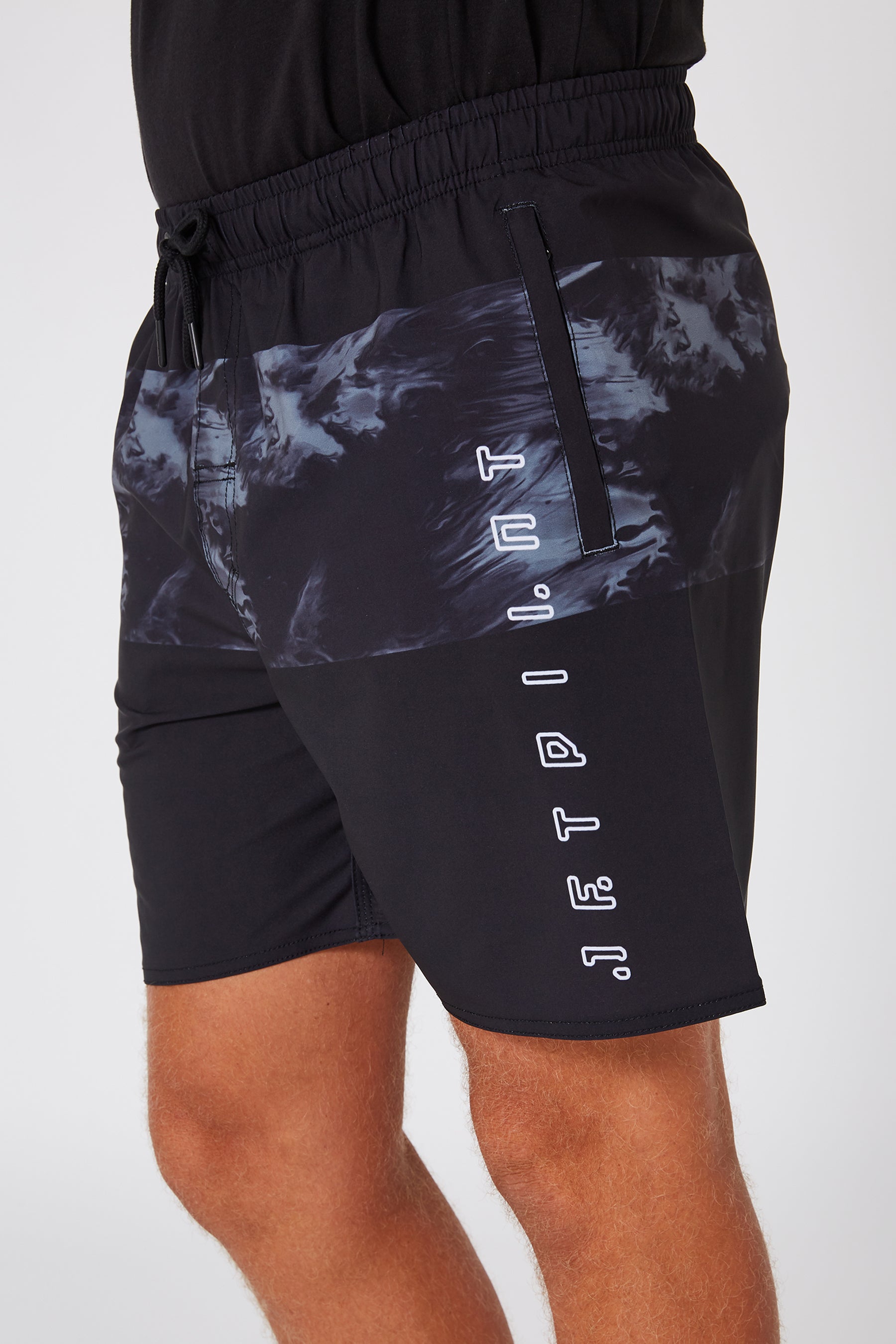 Jetpilot Swirl Mens Boardshorts - Black/Charcoal