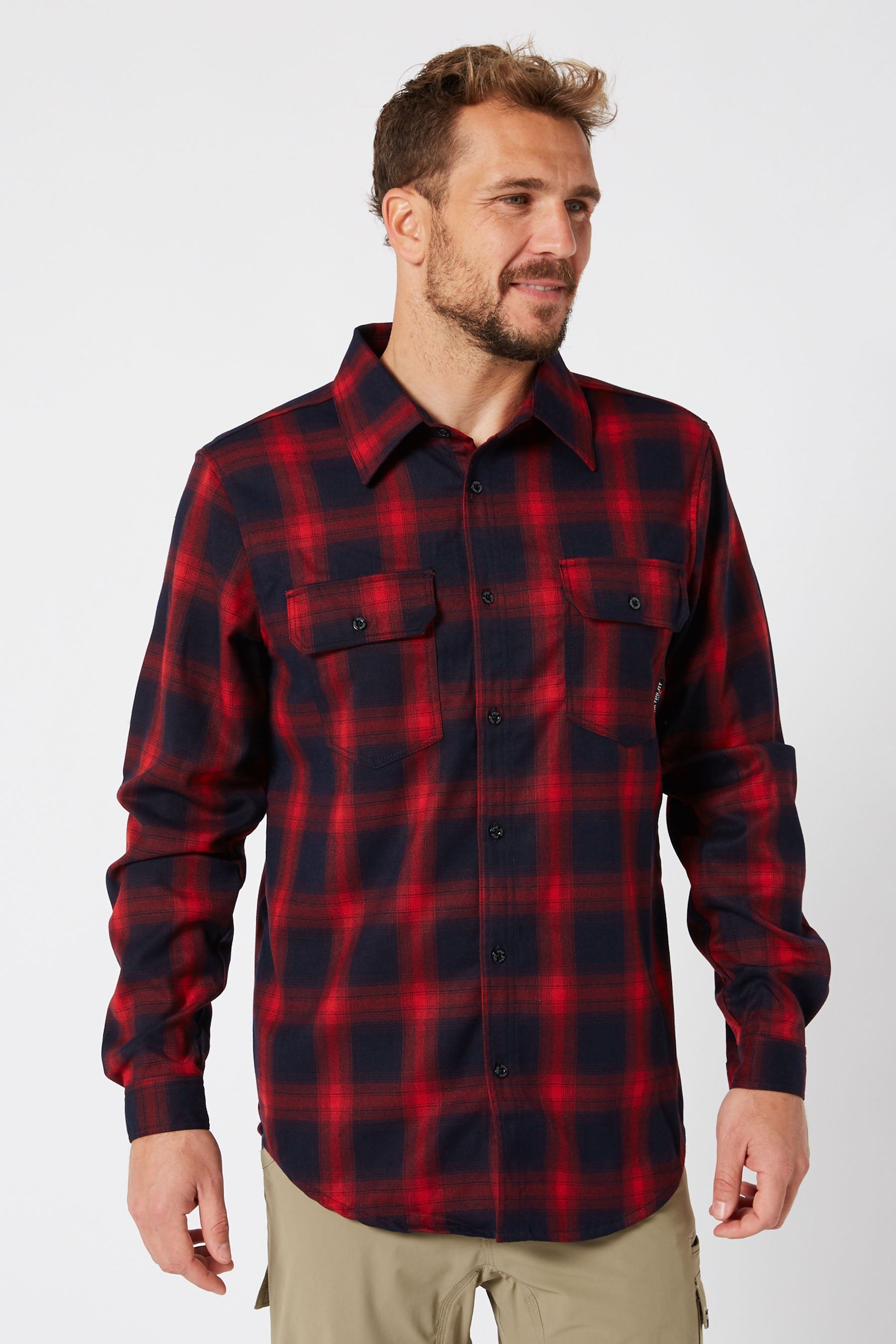 Jetpilot Mens Flannel Shirt Red