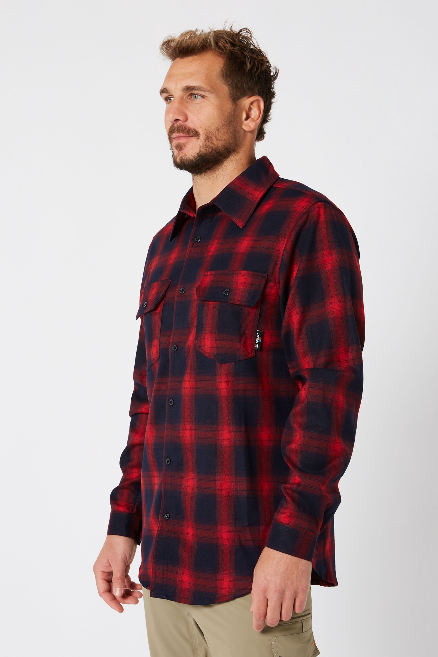 Jetpilot Mens Flannel Shirt - Red