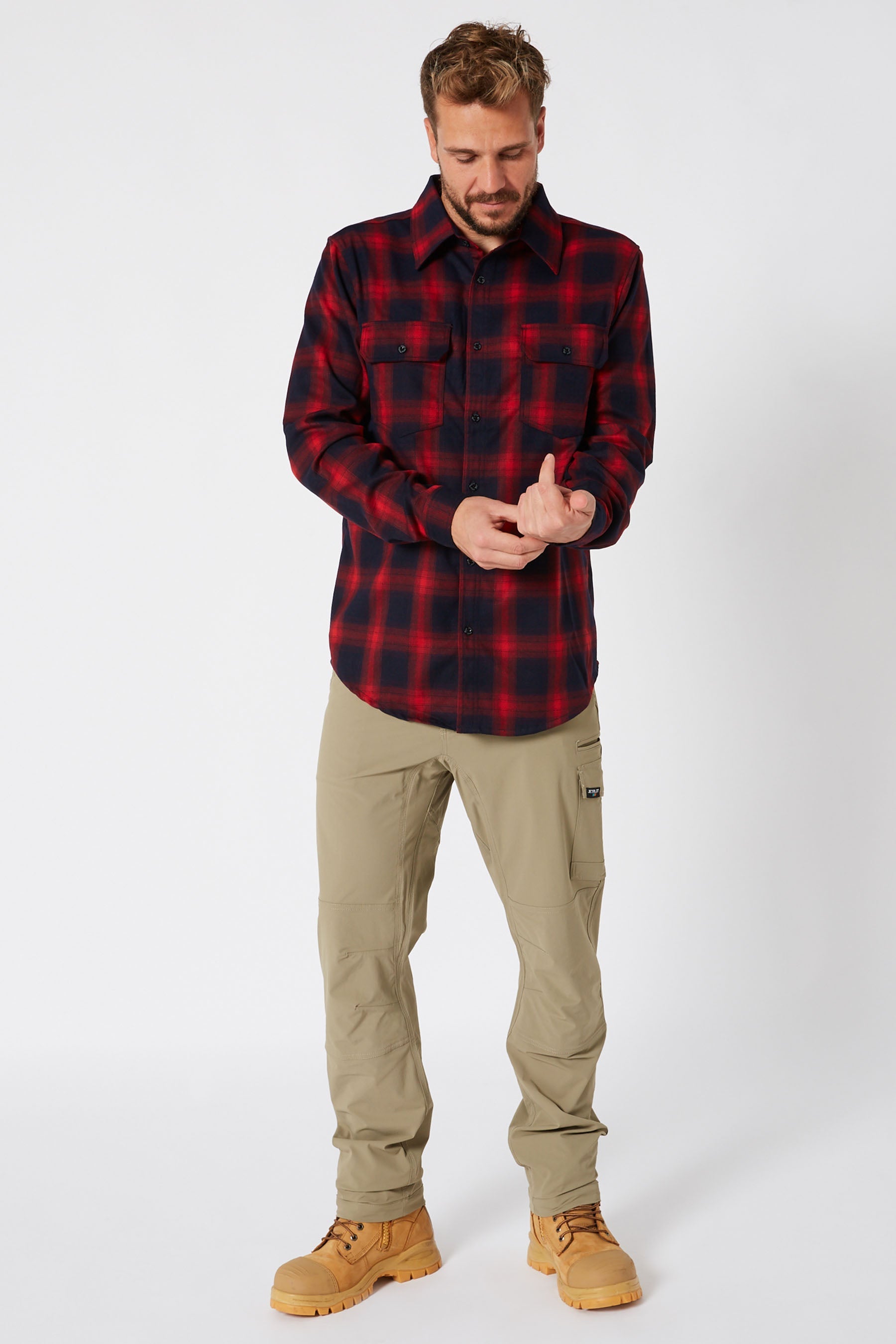 Jetpilot Mens Flannel Shirt - Red