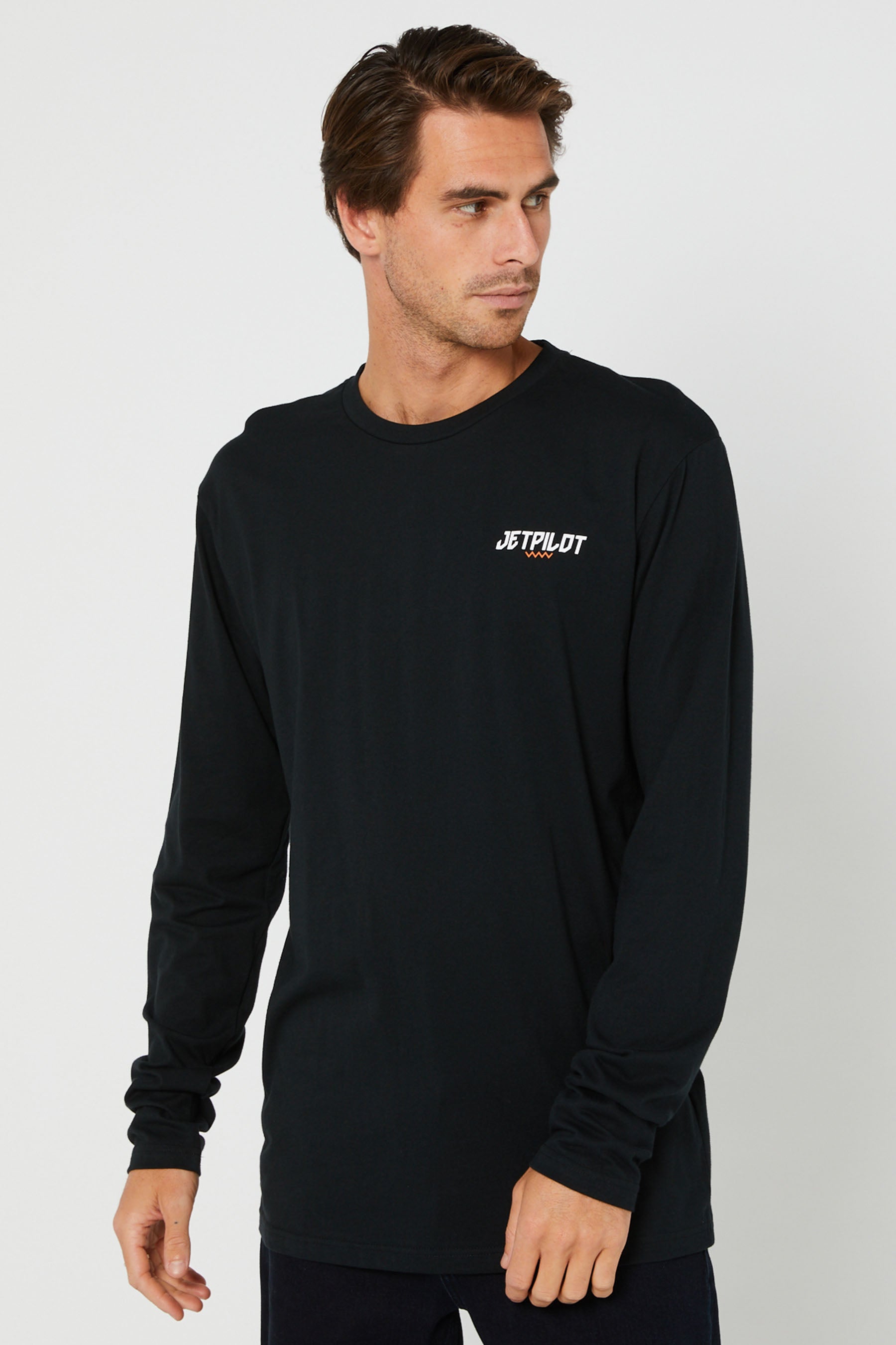 Jetpilot Friday Mens L/S Tee - Black — view 01 (3)