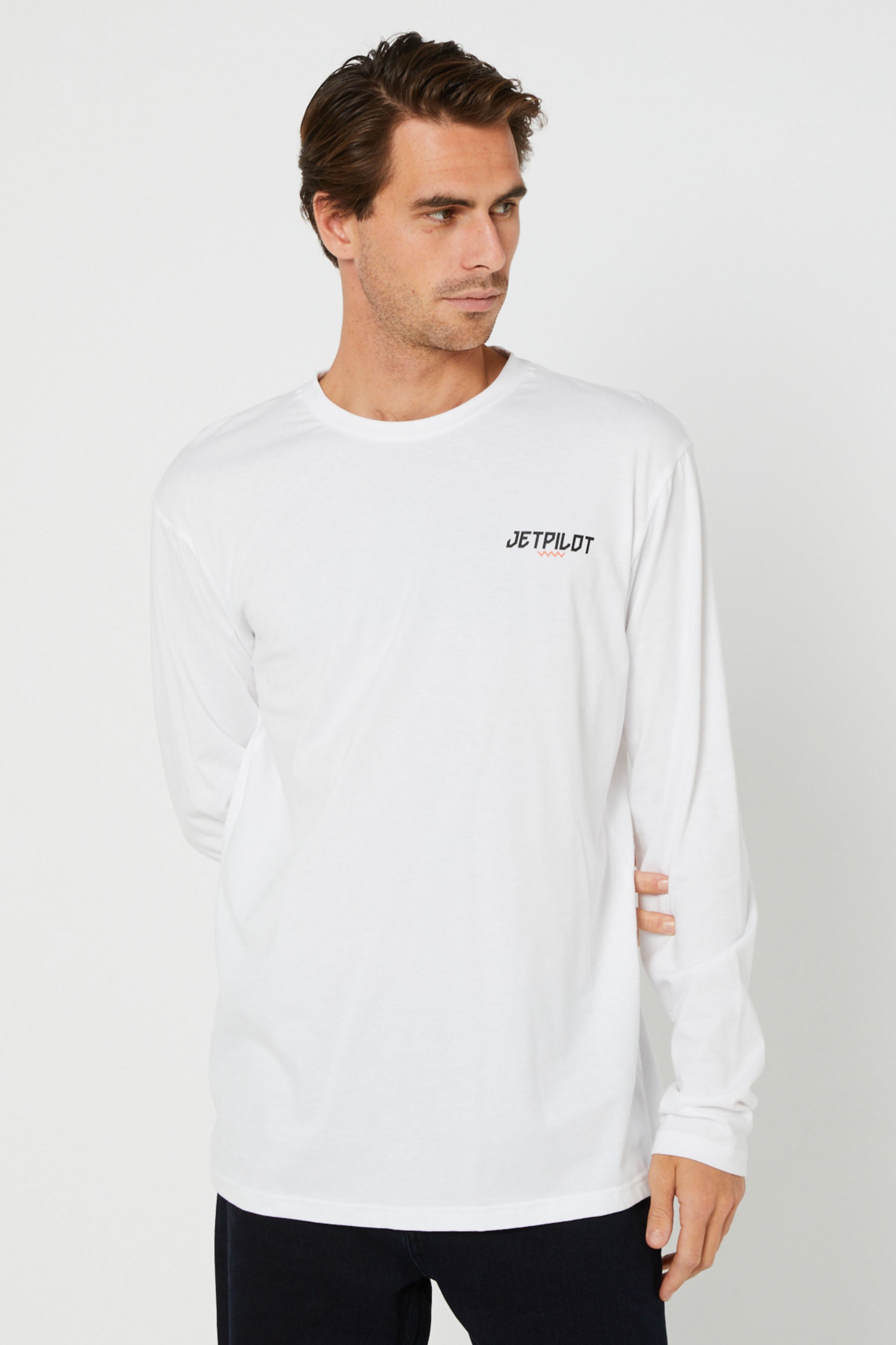 Jetpilot Friday Mens L/S Tee - White — view 01 (3)