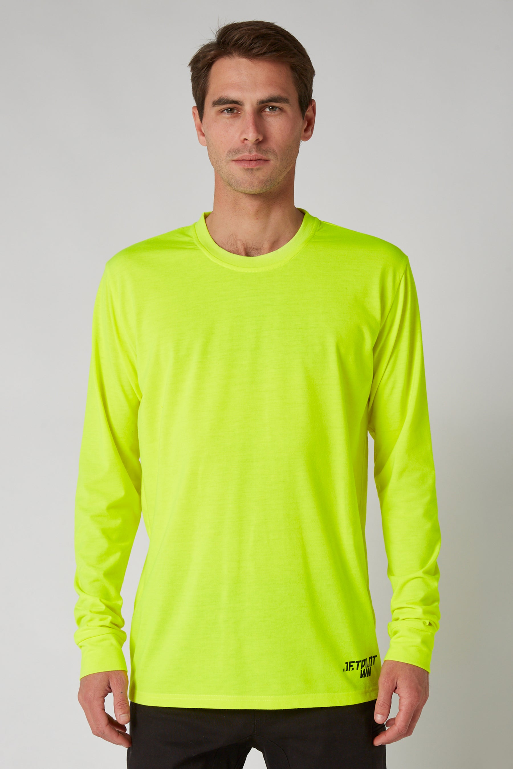 Jetpilot Low Hit Mens L/S Tee - Hi Vis Yellow — view 01 (3)