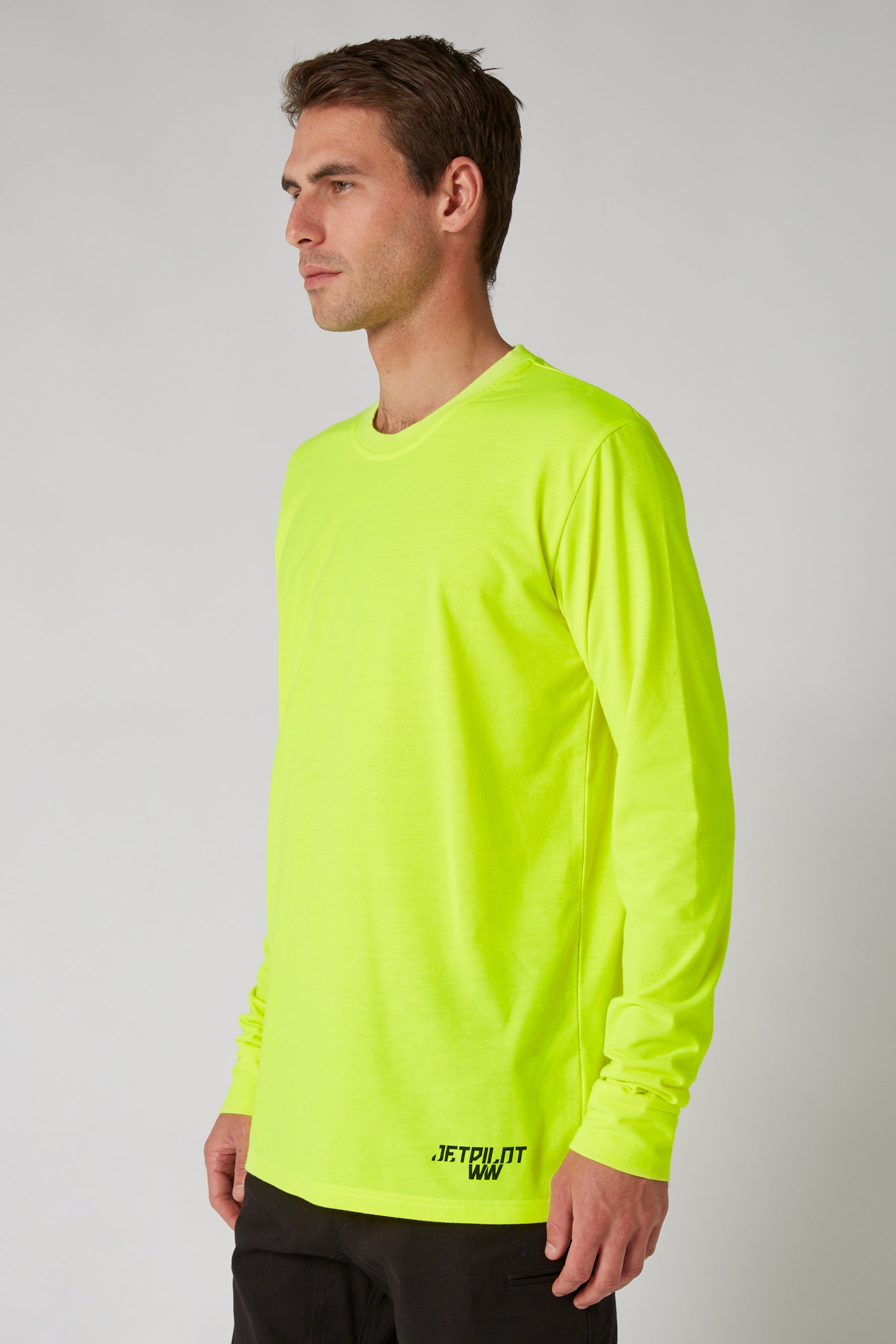 Jetpilot Low Hit Mens L/S Tee - Hi Vis Yellow