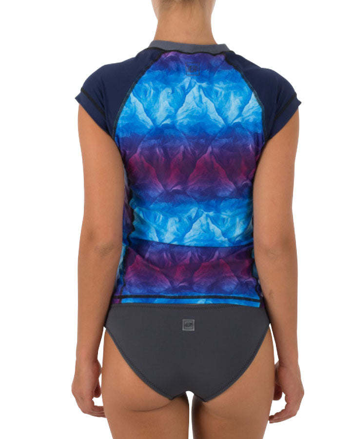 Jetpilot Pro Series Ladies S/S Rashie - Purple/Multi