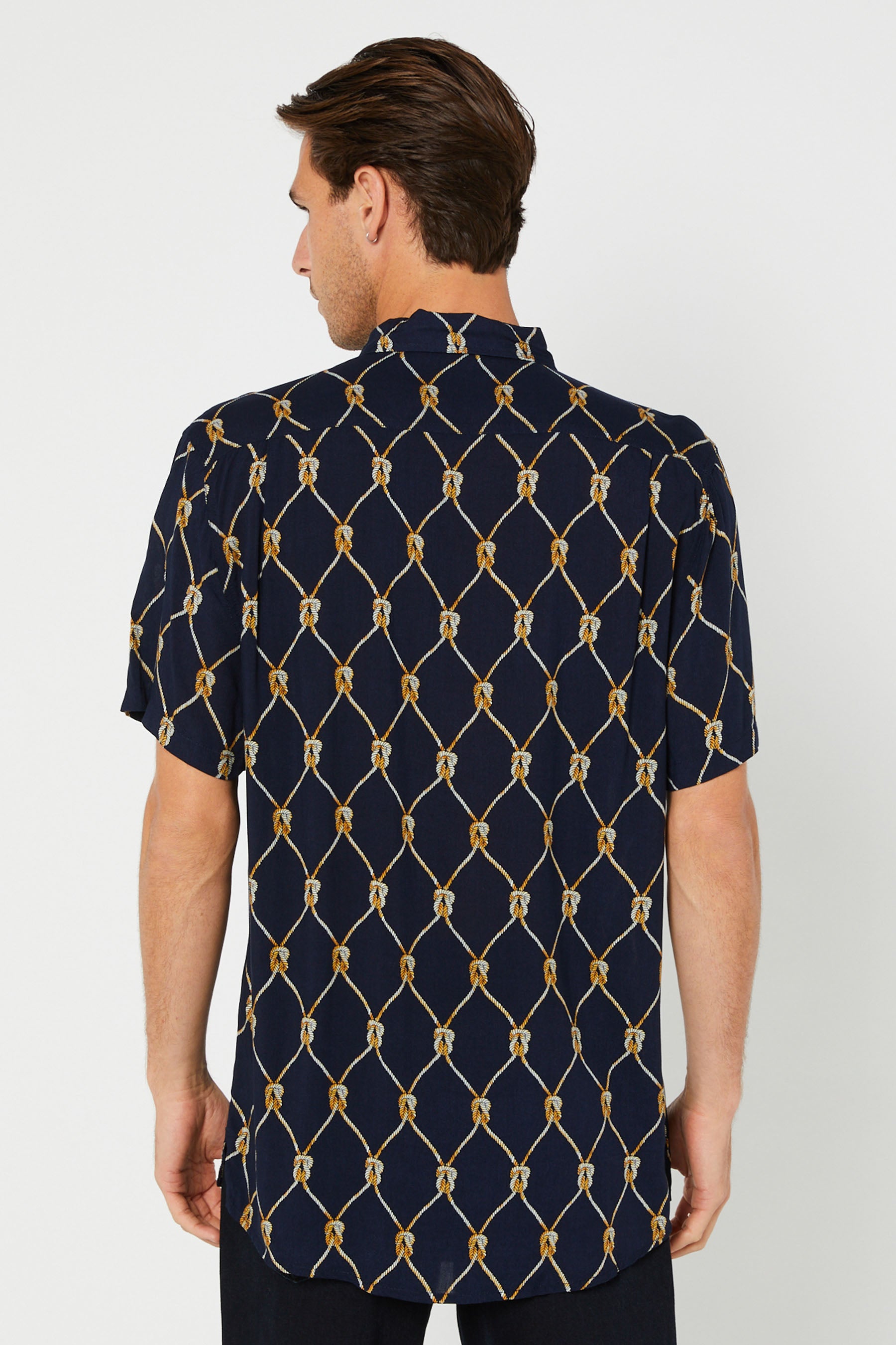 Jetpilot Rope Mens S/S Shirt - Navy