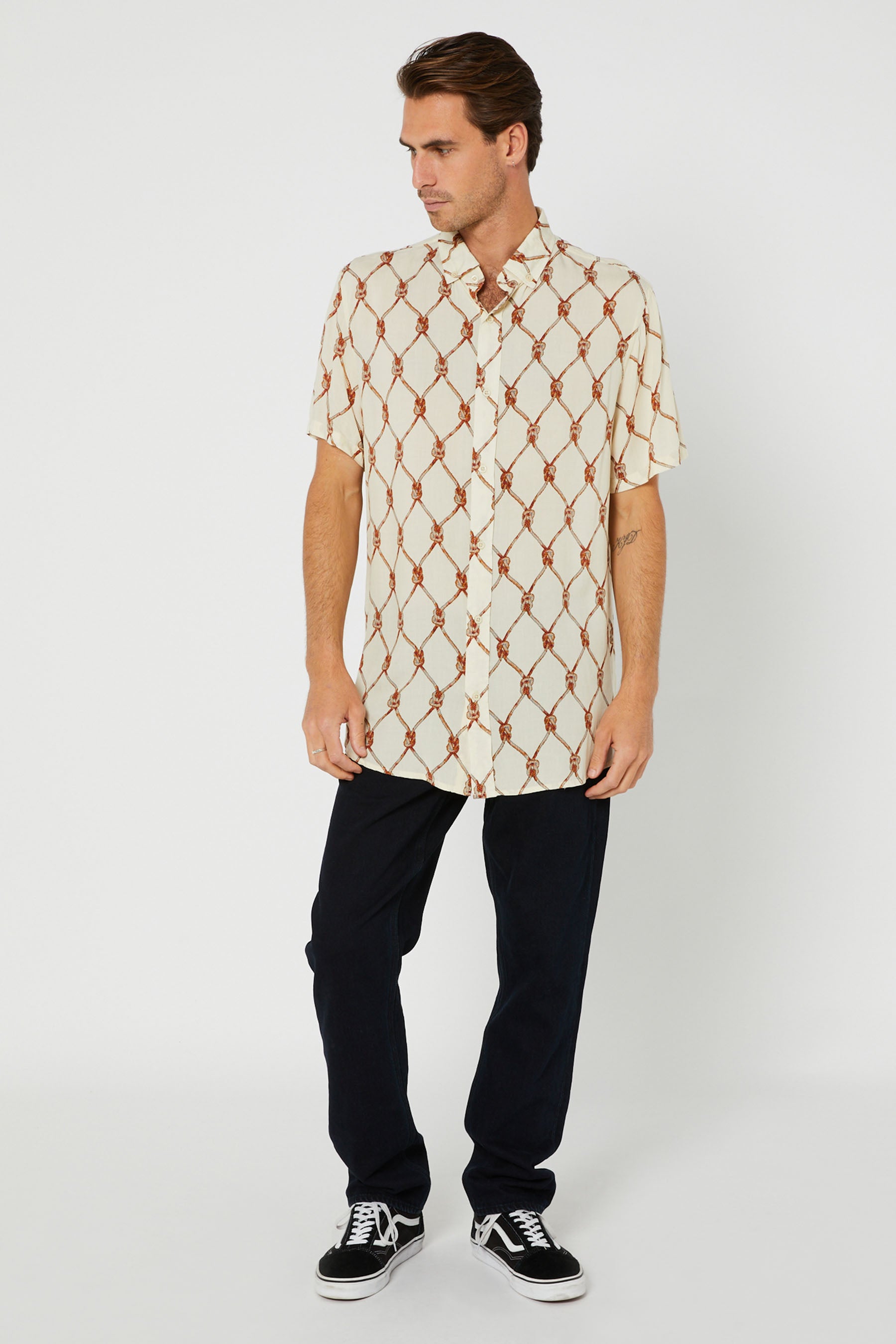Jetpilot Rope Mens S/S Shirt - White