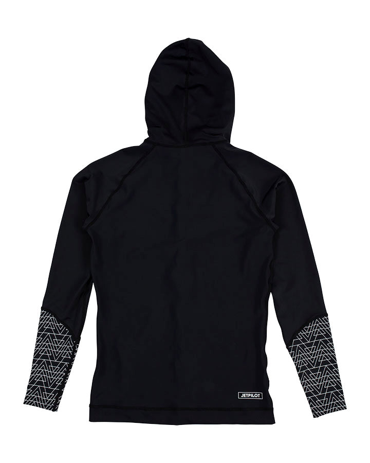 Jetpilot Pacer L/S Ladies Hooded Rashie - Black