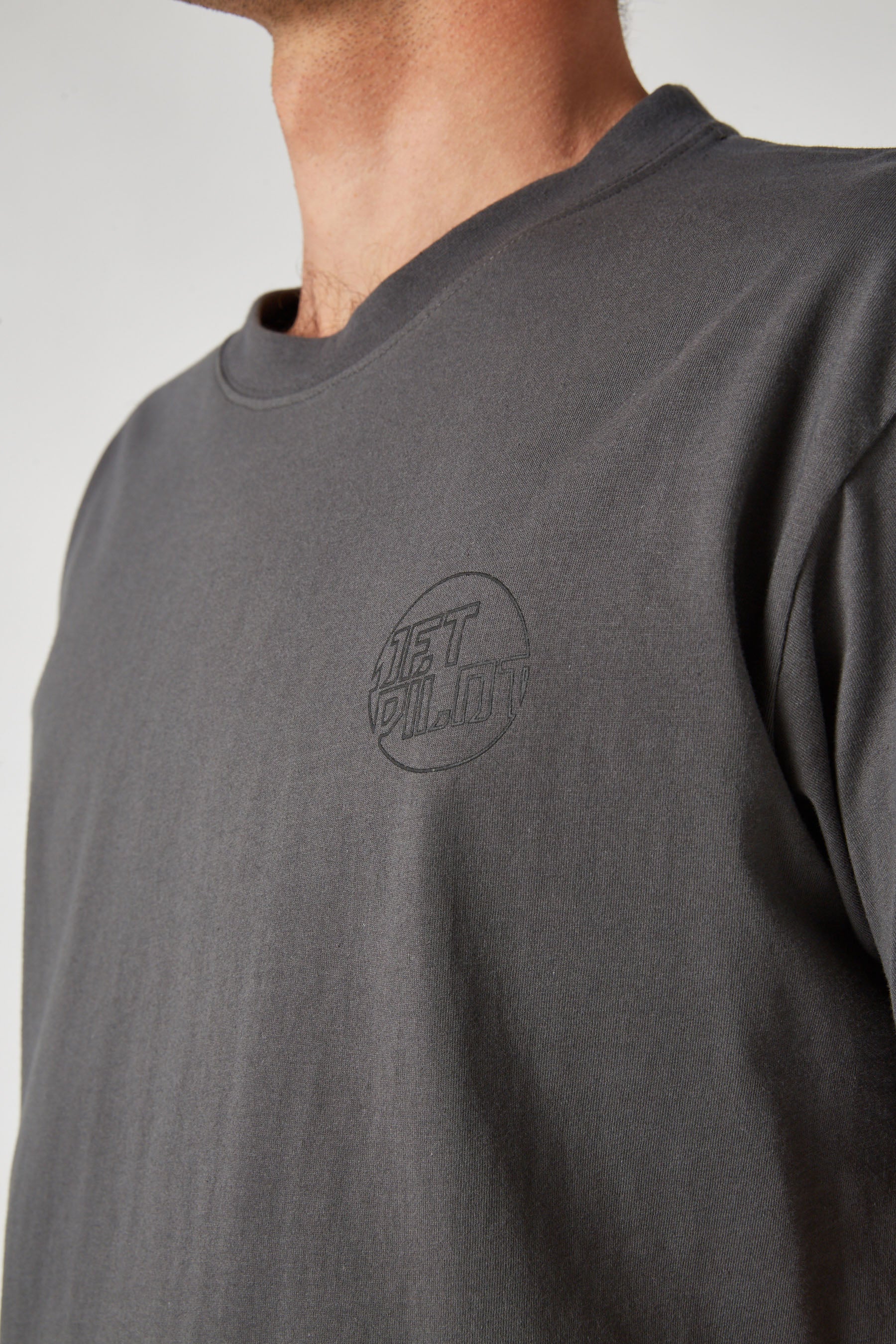 Jetpilot Mens Full Circle S/S Tee - Grey/Black